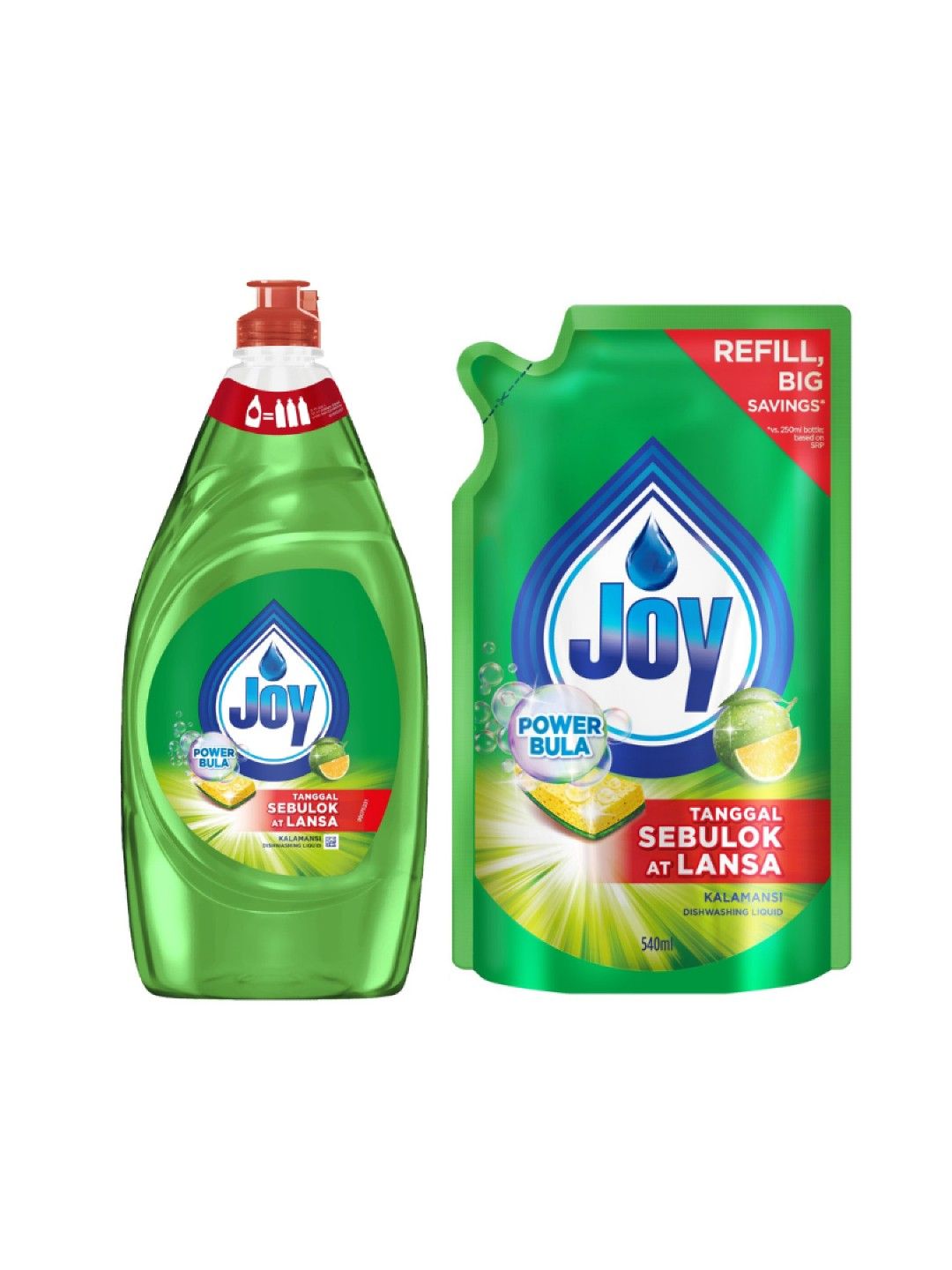 Joy Kalamansi Dishwashing Liquid (780ml) Bottle + (540ml) Refill Bundle