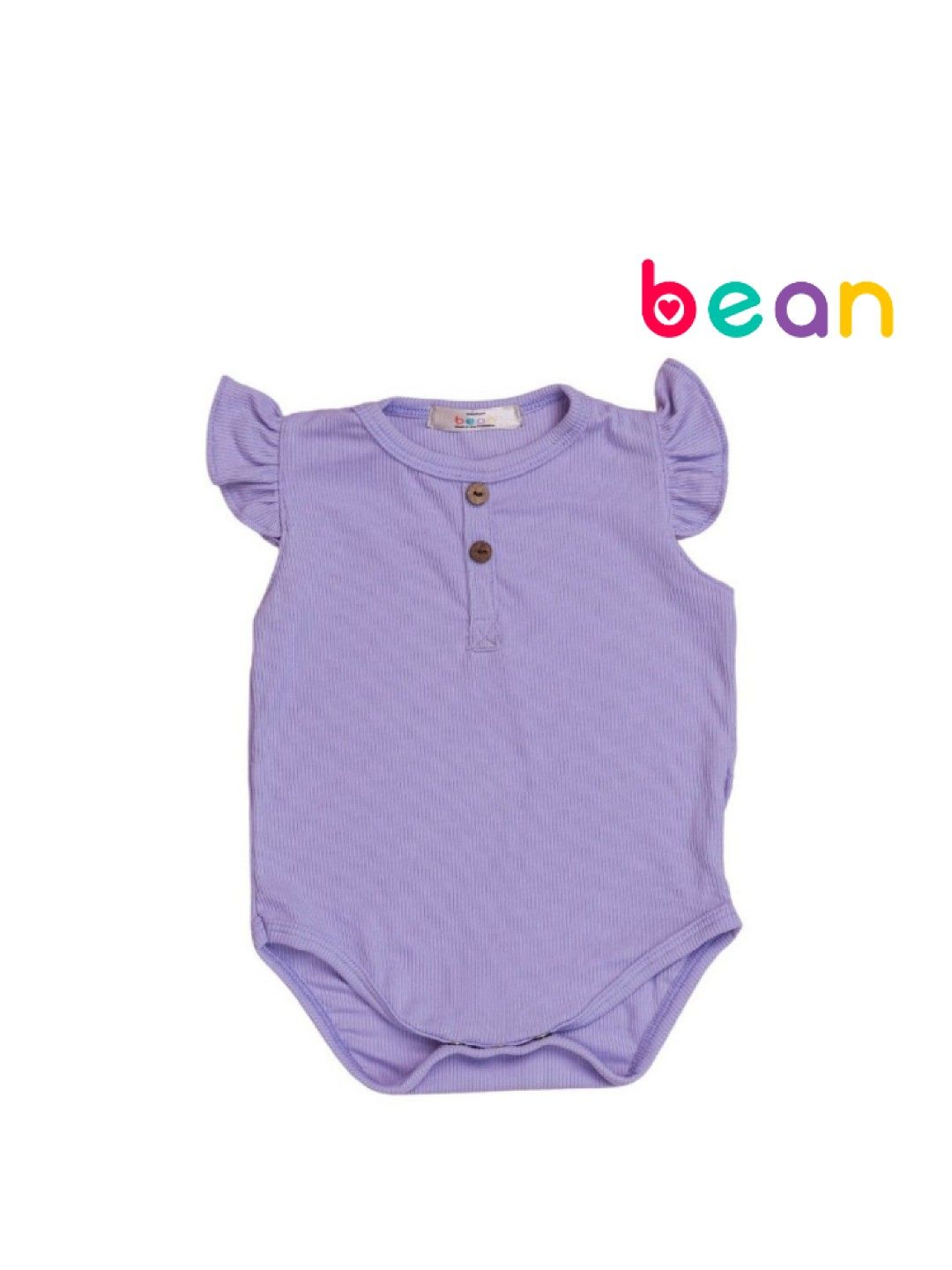 bean fashion Comfy Casuals Play Ruffle Sleeve Onesie (Lavender- Image 1)