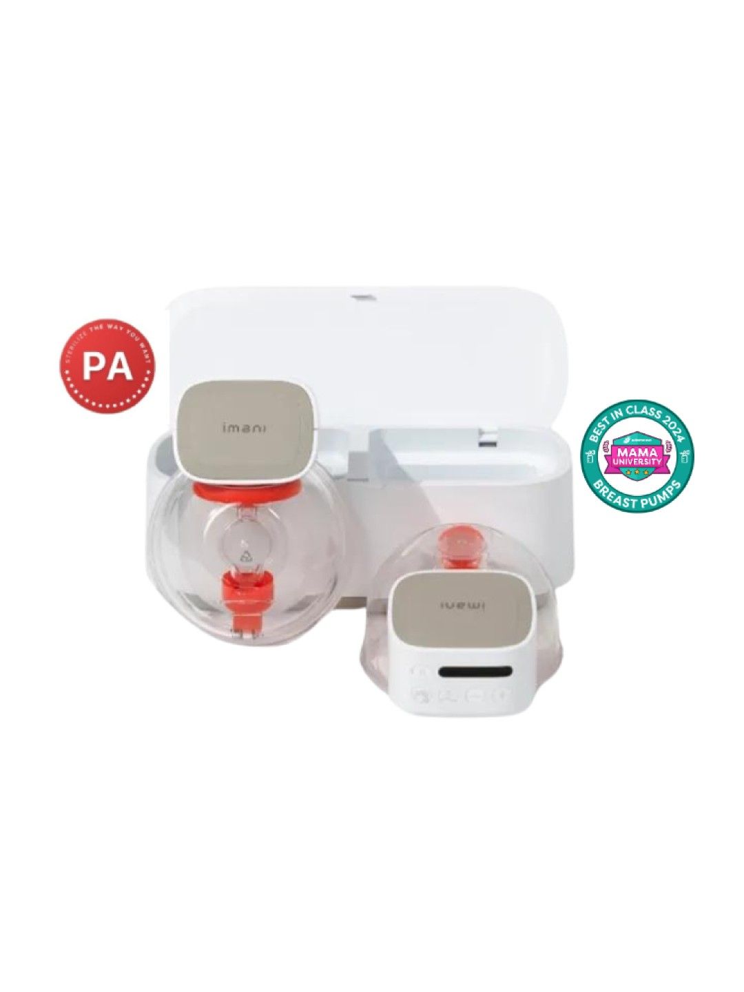 imani i2 Plus PA Pair Handsfree Wearable Breast Pump with Charging Dock (No Color- Image 1)