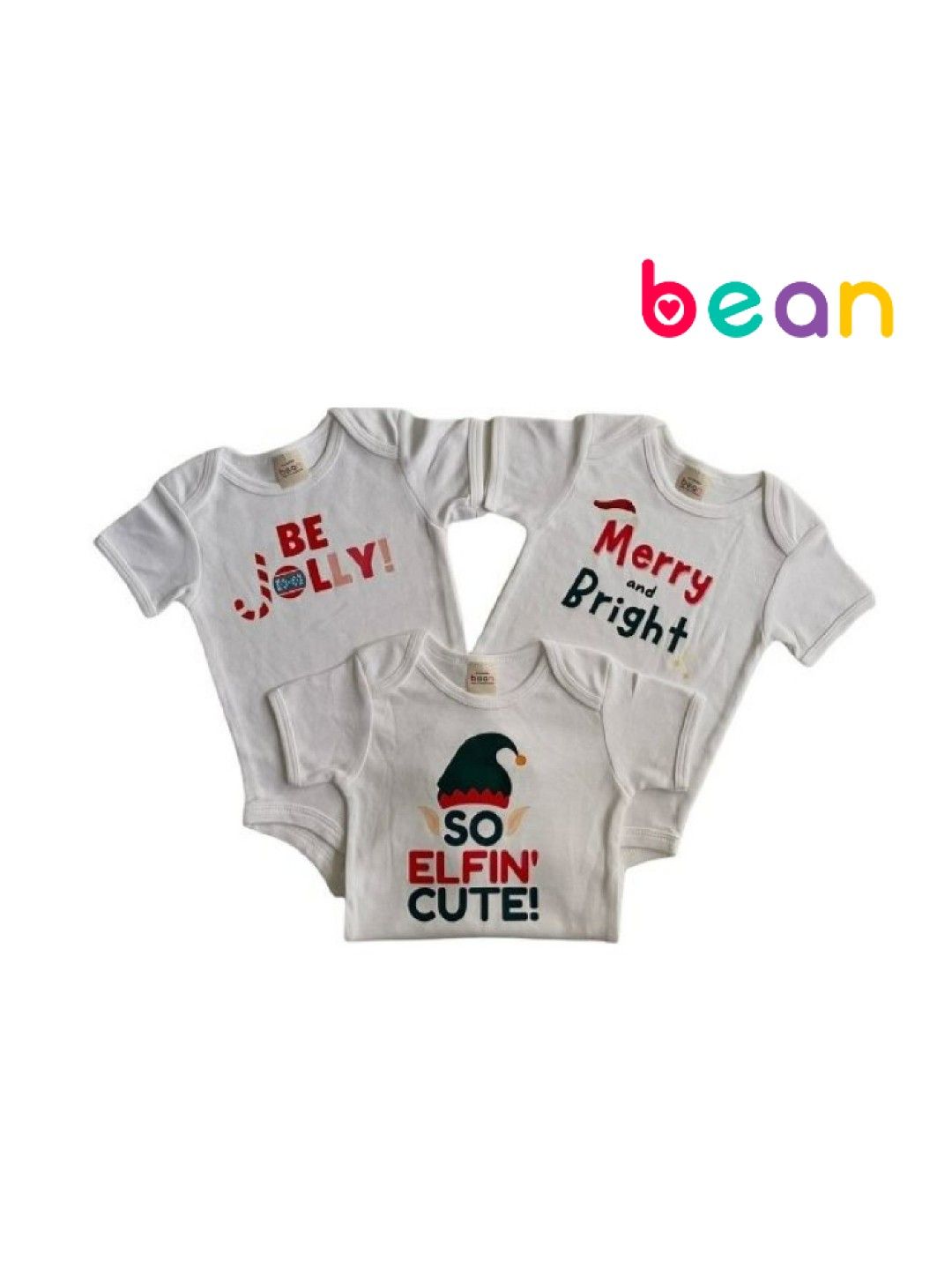 bean fashion White Christmas Onesies (Set of 3) (No Color- Image 1)