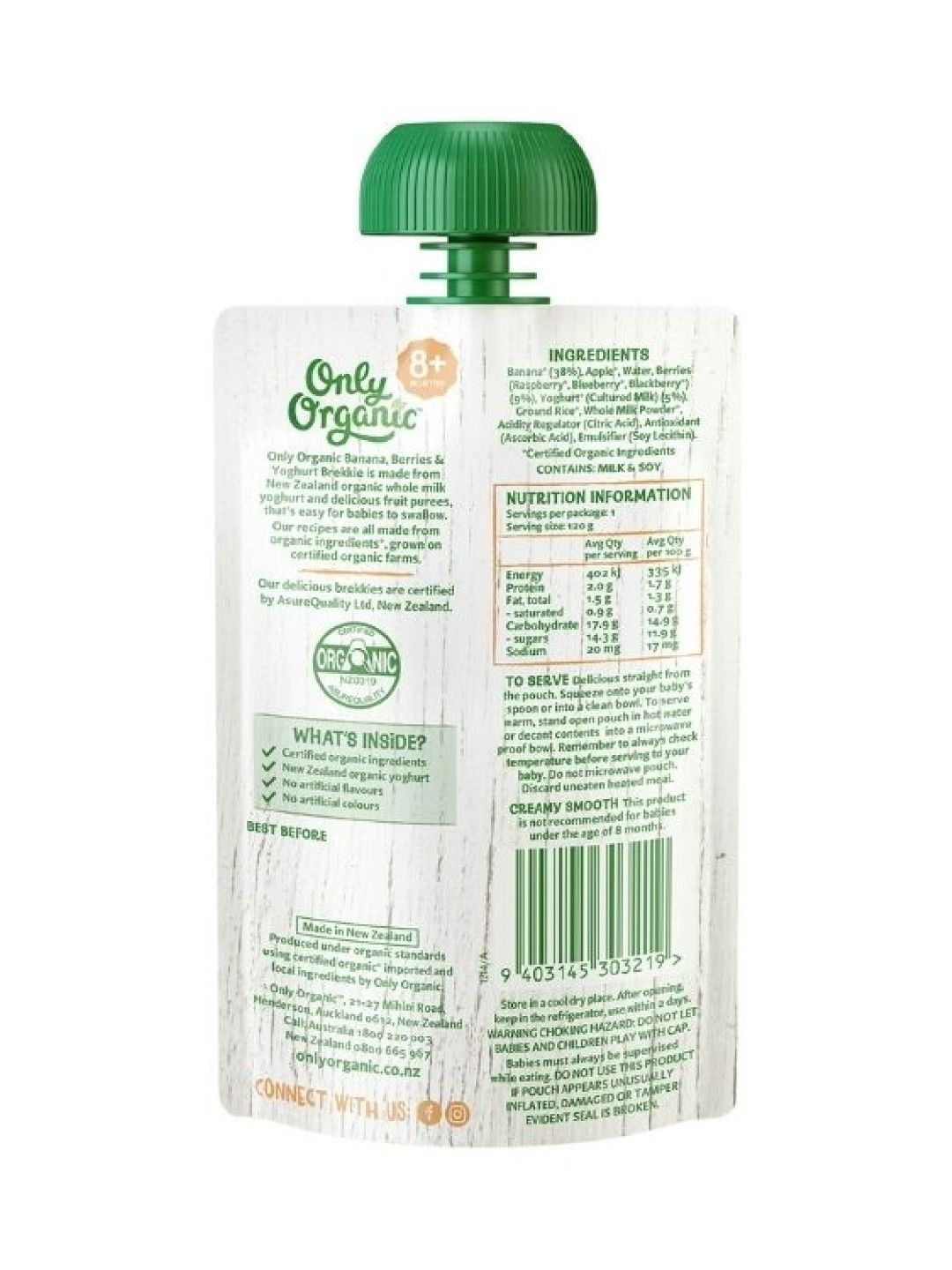 Only Organic Banana Berries & Yoghurt Brekkie (120g) [Expiry: Aug 2025] (No Color- Image 2)