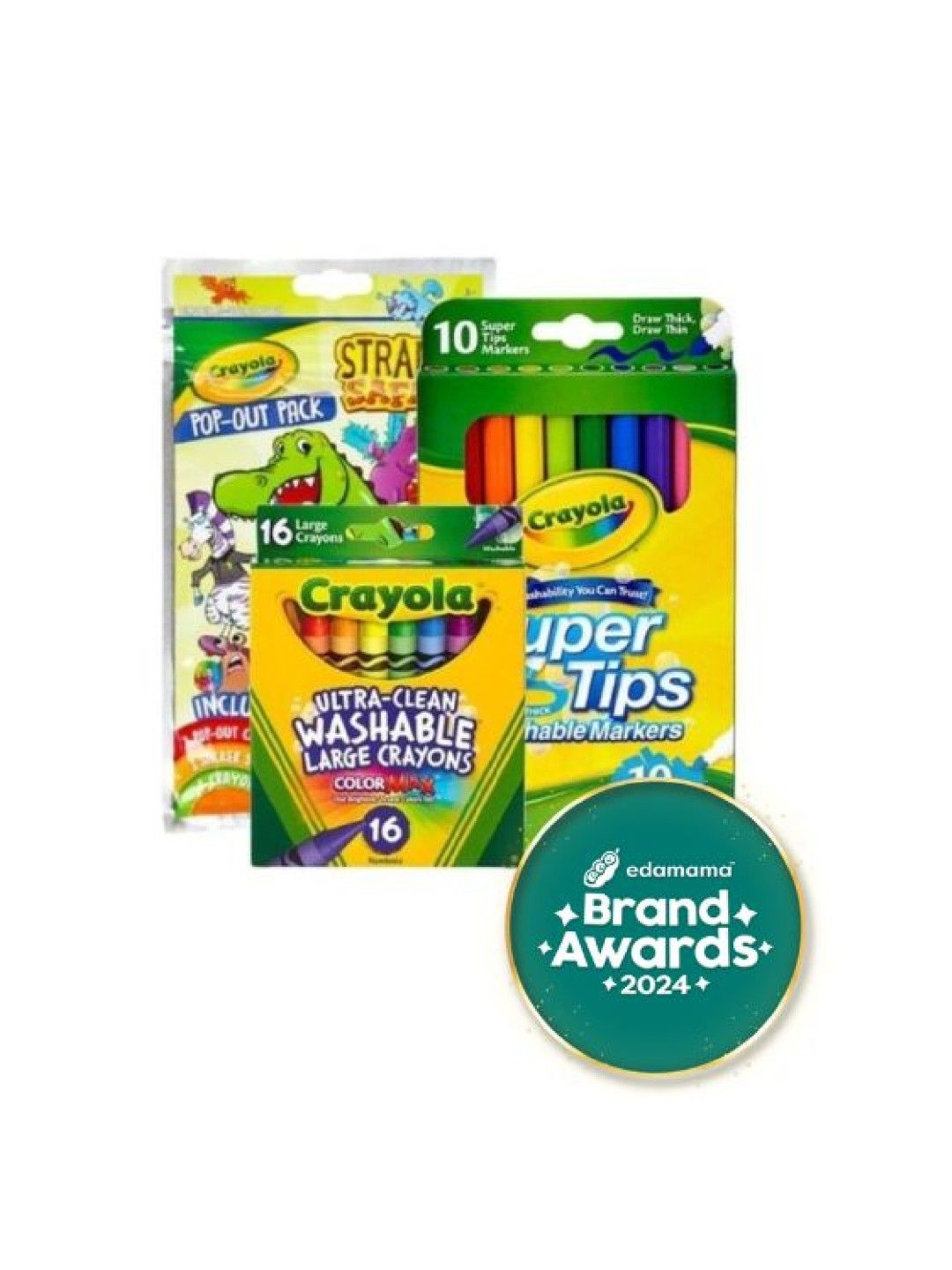 Crayola Washable Crayons (16 count) + Supertips (10 count) + Value Pack (No Color- Image 1)