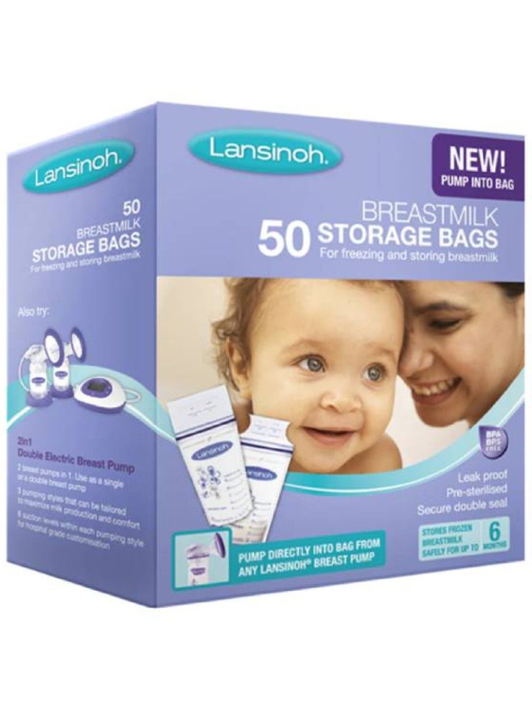 Lansinoh Breastmilk Storage Bags (Pack of 50) (No Color- Image 2)