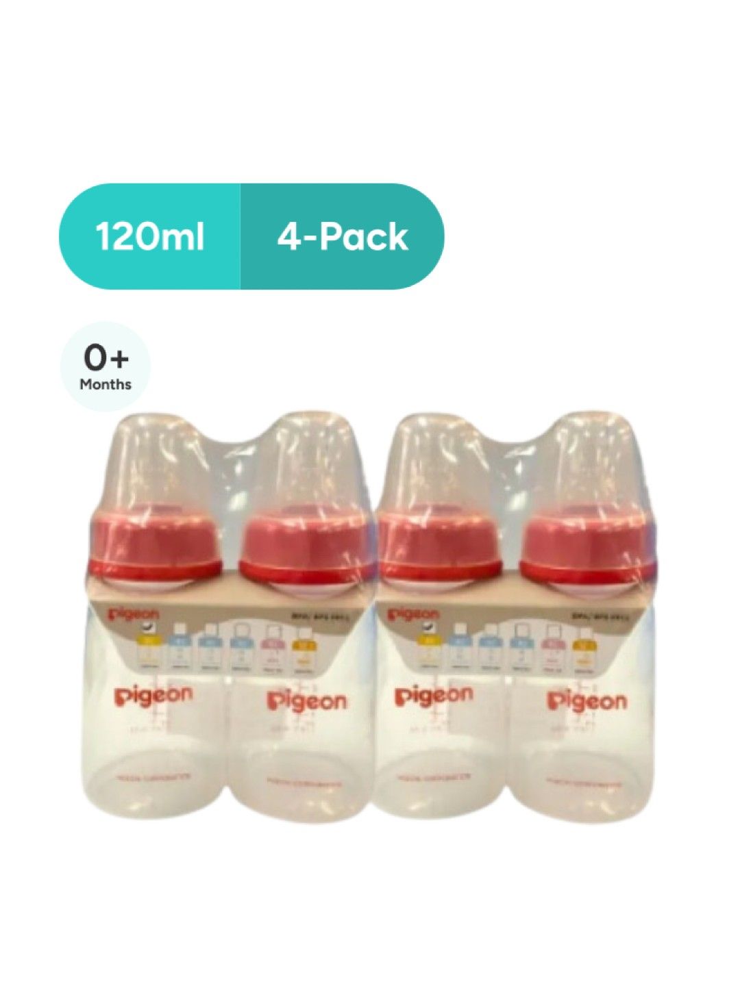 Pigeon RPP Red Bottle Small 4-Pack (120ml)