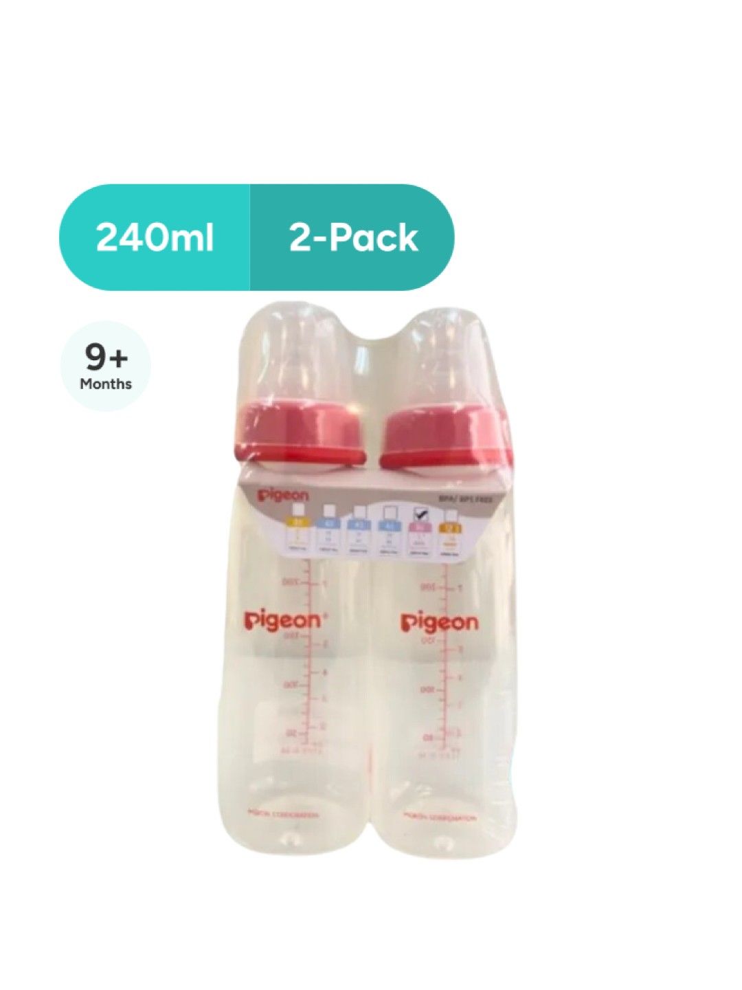 Pigeon RPP Red Bottle Large Twin Pack (240ml) (No Color- Image 1)