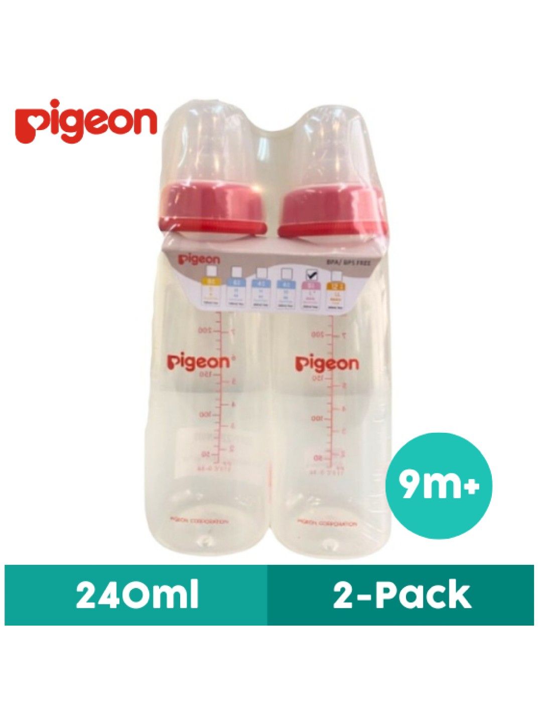 Pigeon RPP Red Bottle Large Twin Pack (240ml)