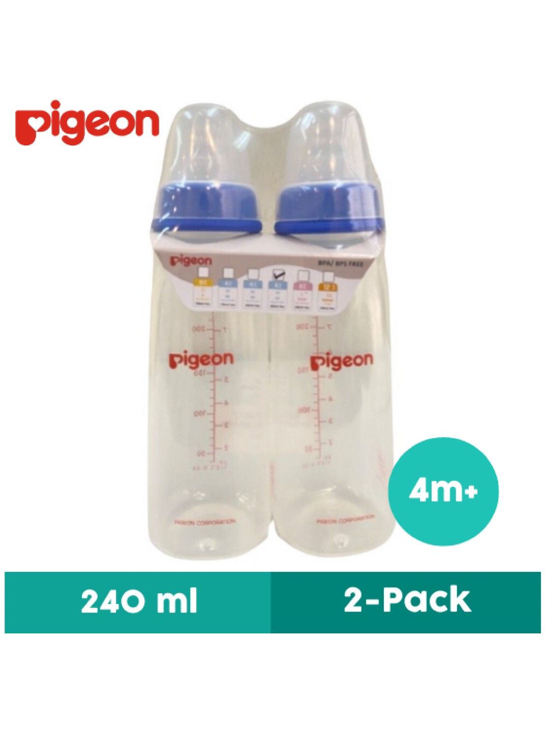 Pigeon RPP Blue Bottle Twin Pack 240ml (M)