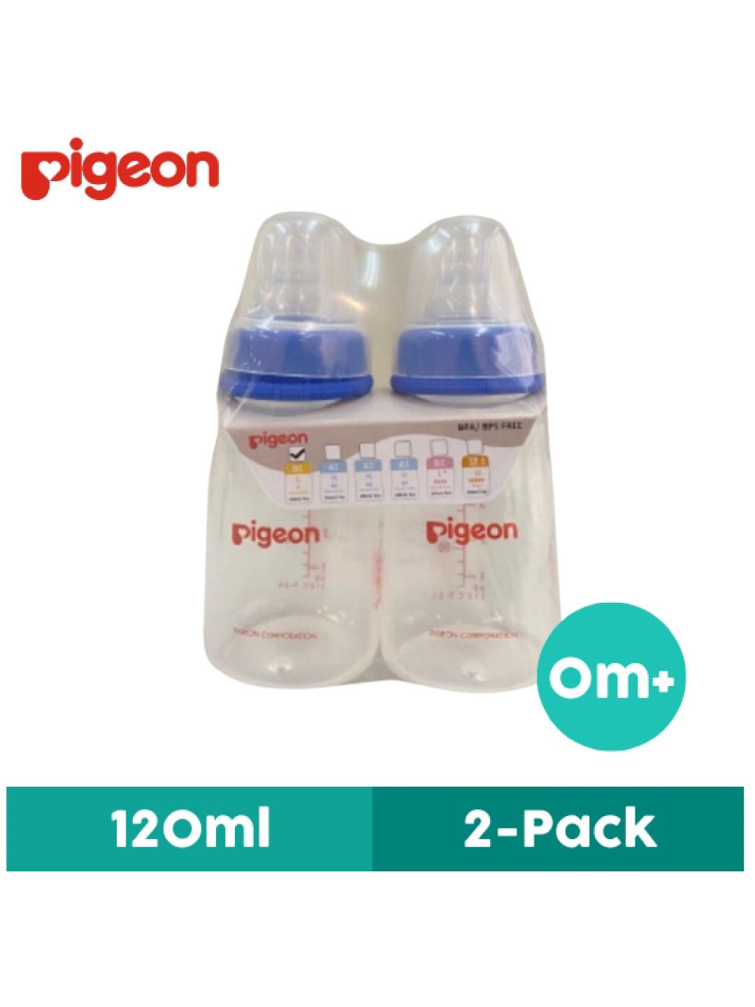 Pigeon RPP Blue Bottle Small (120ml) Twin Pack for Newborn (No Color- Image 1)