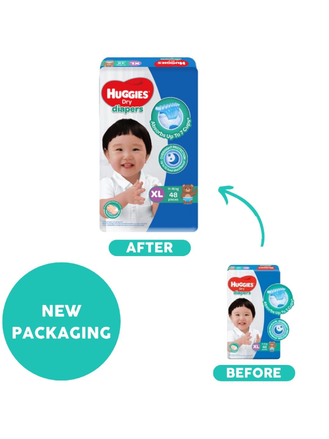 Huggies Dry Diapers XL (48 pcs) (No Color- Image 3)