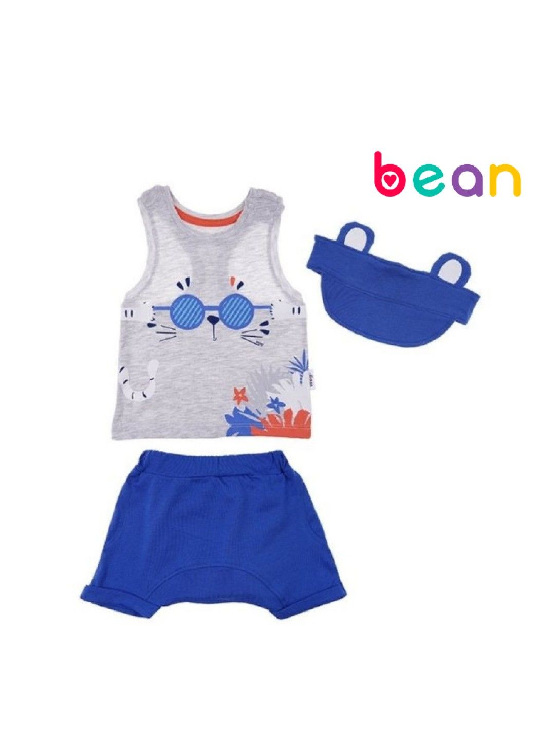 bean fashion Wogi Play 3-Piece Tank Top and Blue Shorts (No Color- Image 1)