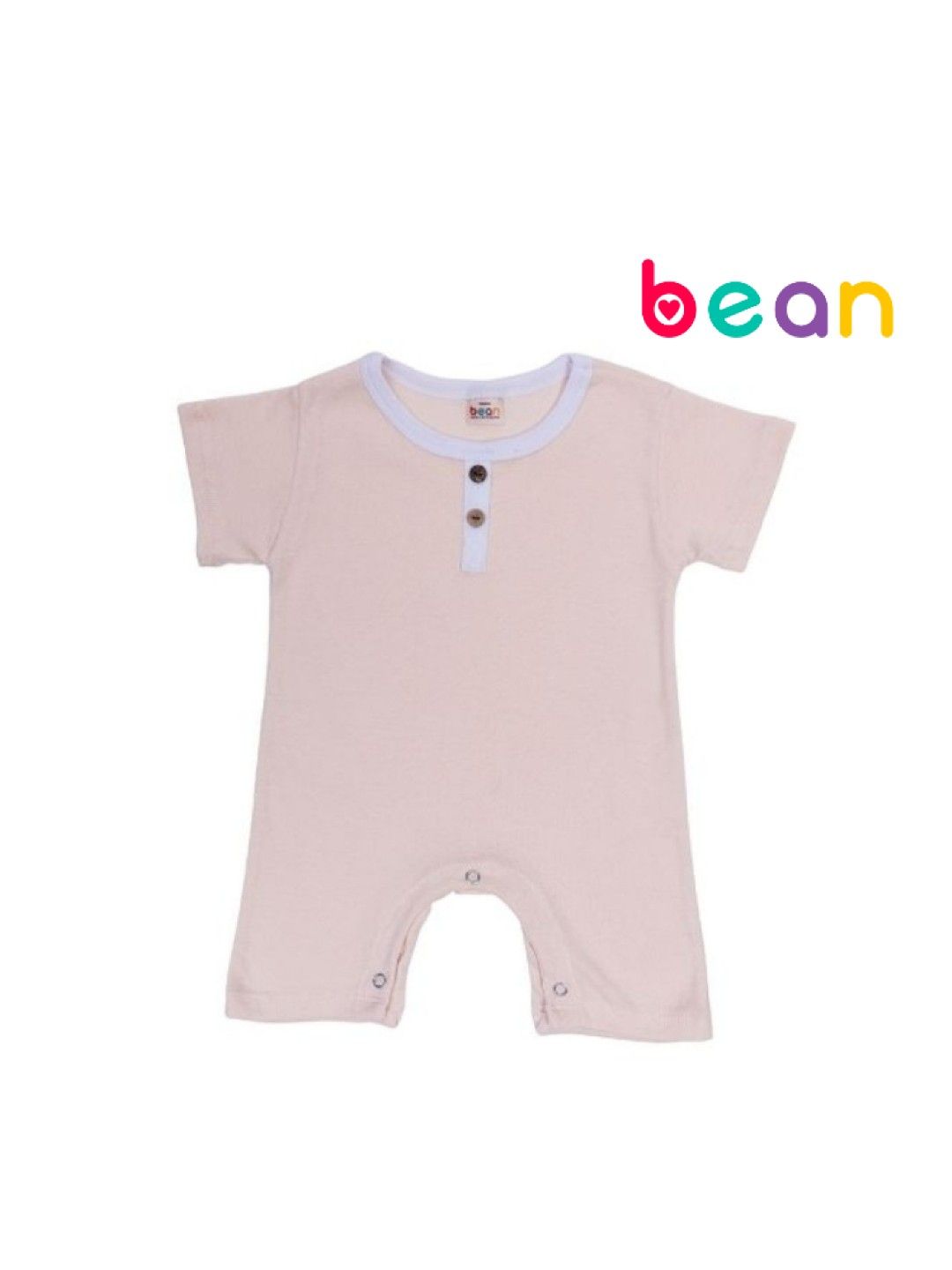 bean fashion Comfy Casuals Play Short Sleeved Rompers (Cream- Image 1)