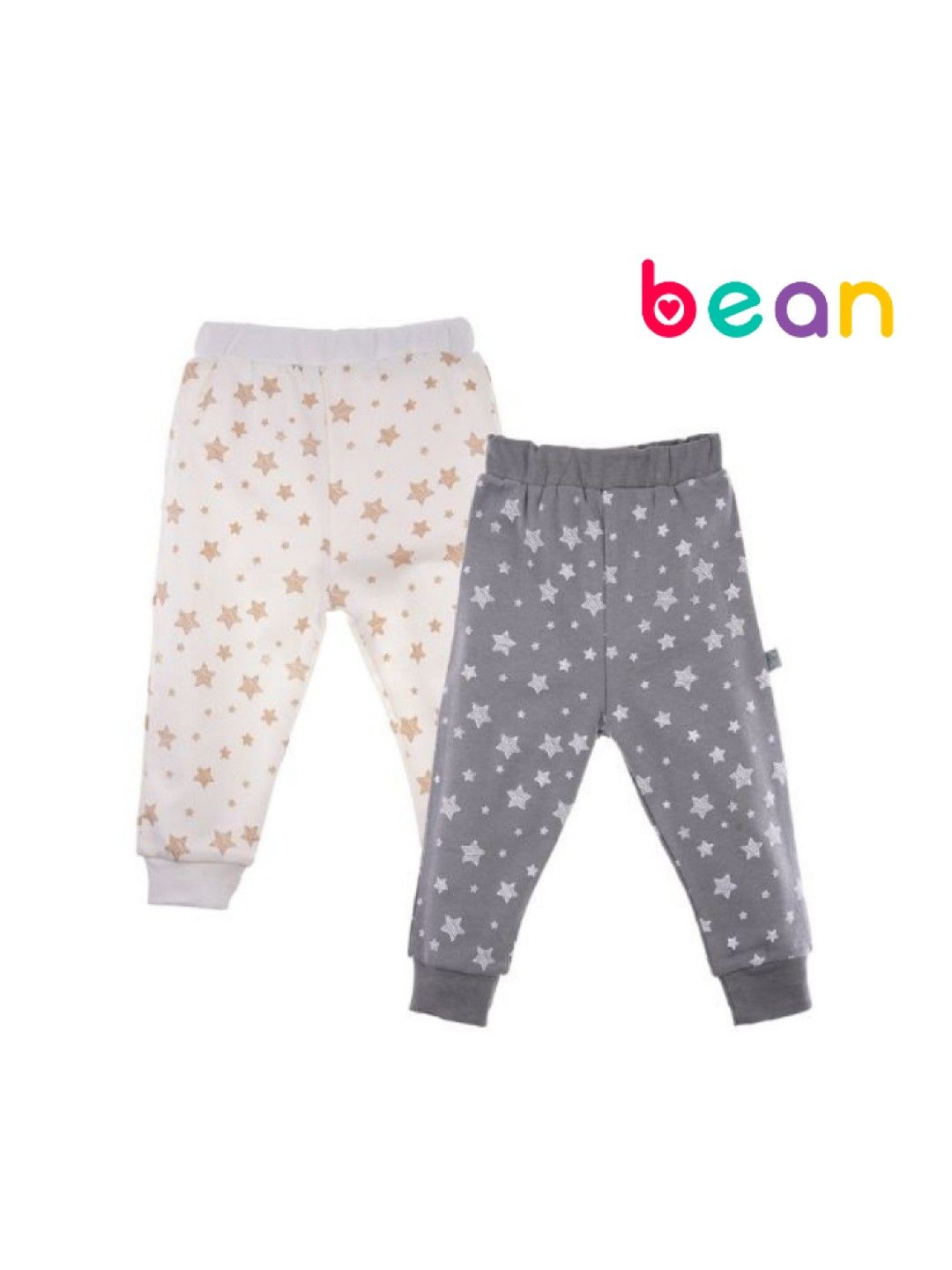 bean fashion Babycosy Organic Printed Pants Set of 2 (Creamy White & Gray- Image 1)