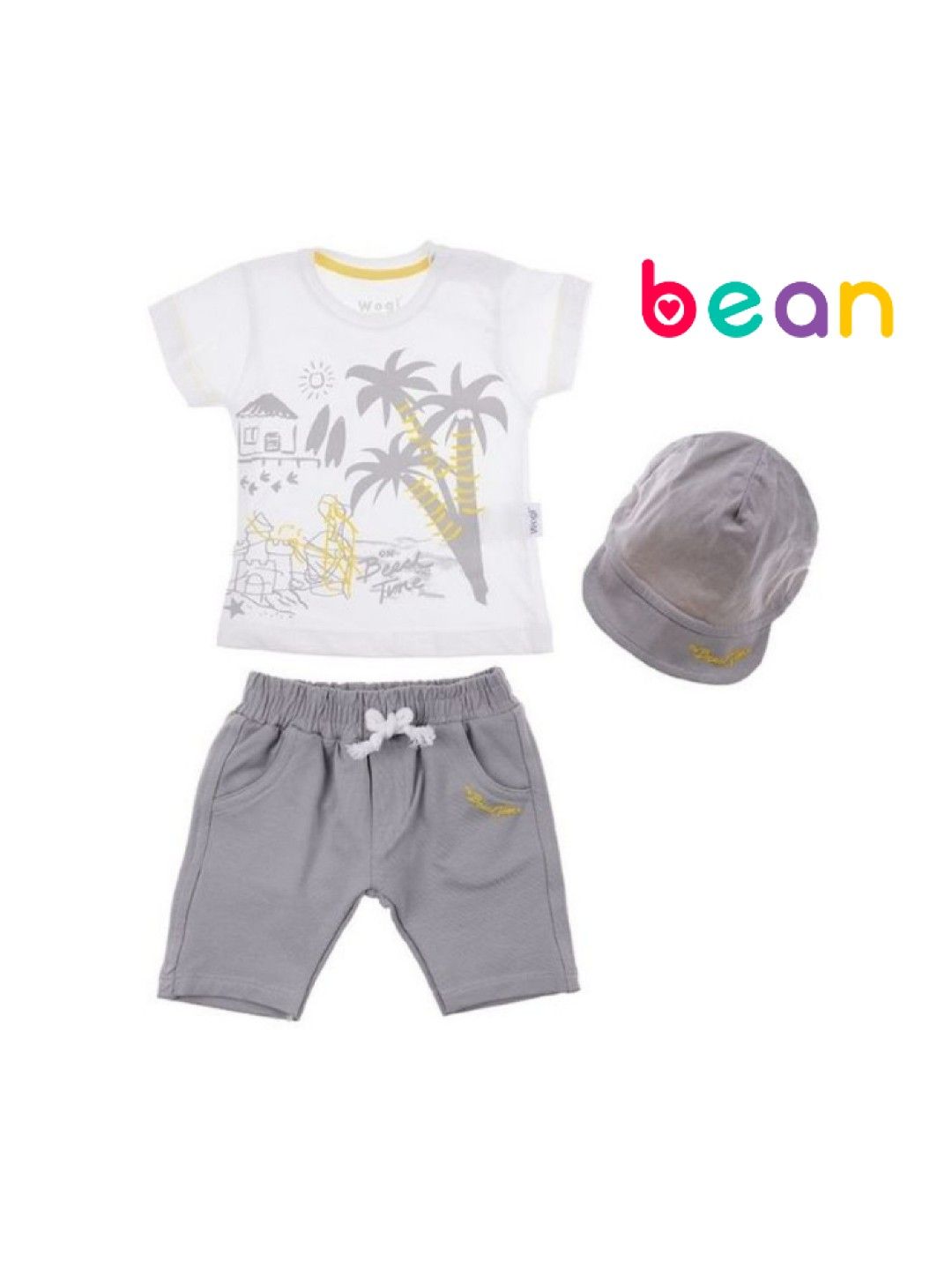 bean fashion Wogi Play 3-Piece T-Shirt and Shorts Beach Day (No Color- Image 1)