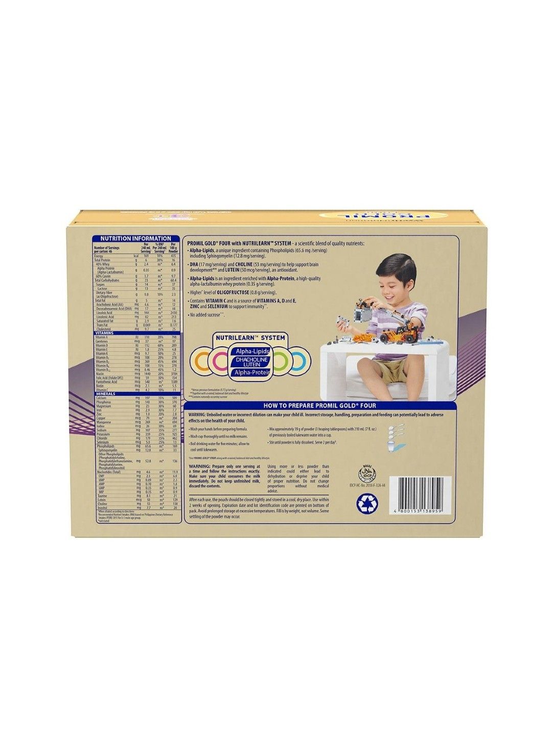 Promil Gold Four Powdered Milk Drink for Pre-schoolers (1.8kg) [Expiry: May 2025] (No Color- Image 3)