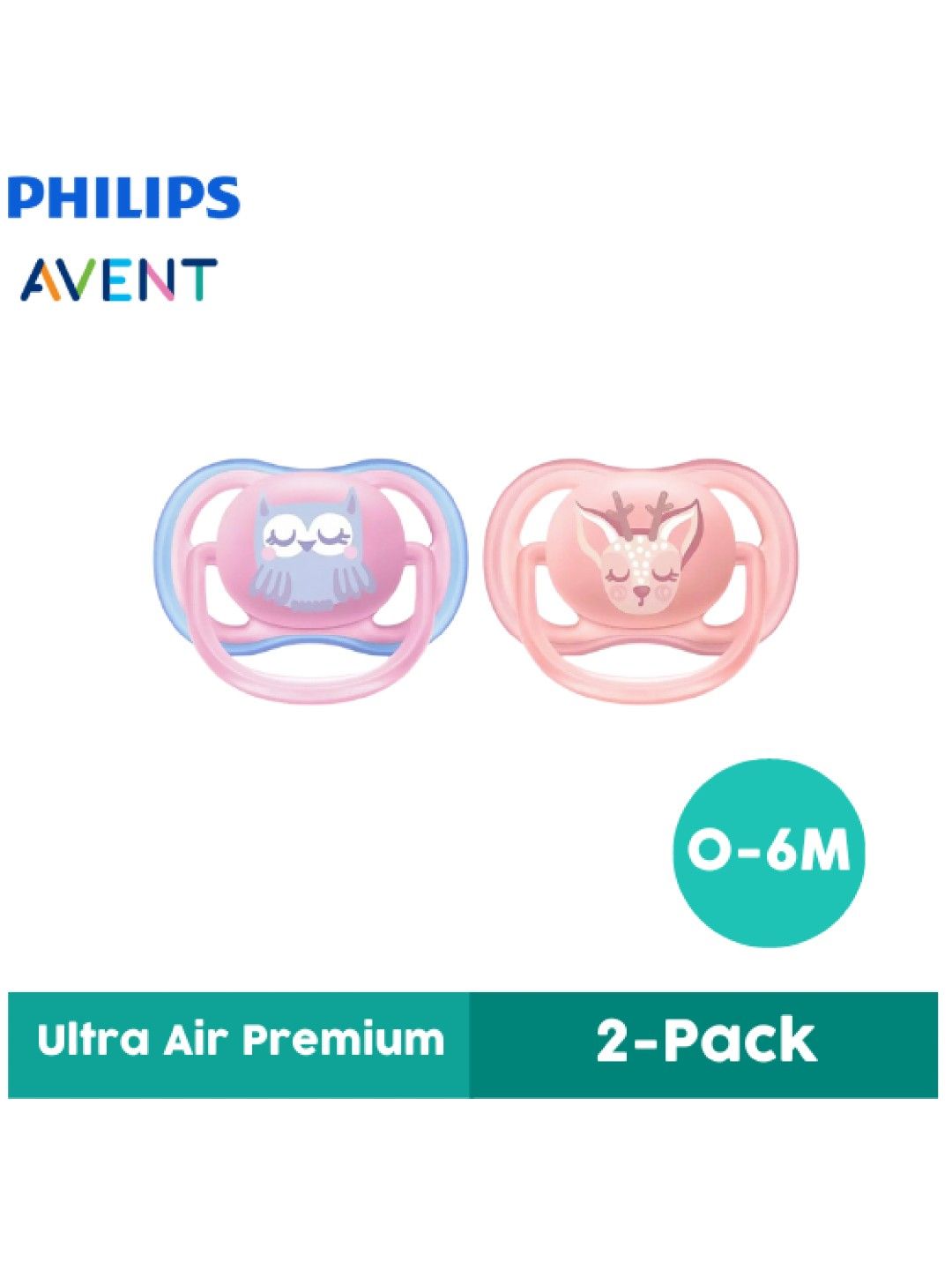 Avent Philips Avent 0-6M Ultra Air Premium Pacifier (2-pack) (Pink- Image 1)