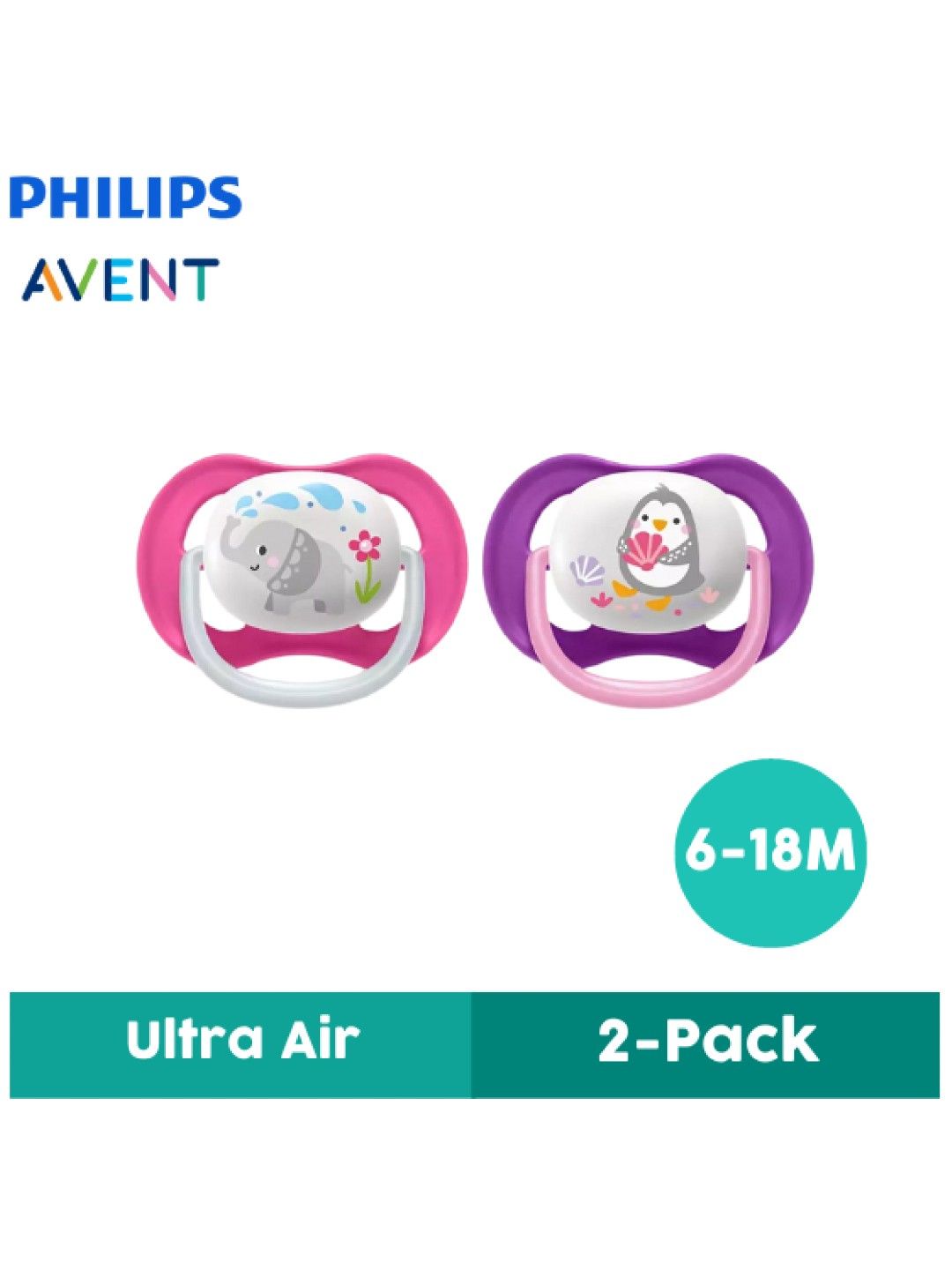 Avent Philips Avent 6-18M Ultra Air Pacifier (2-pack) (Pink- Image 1)