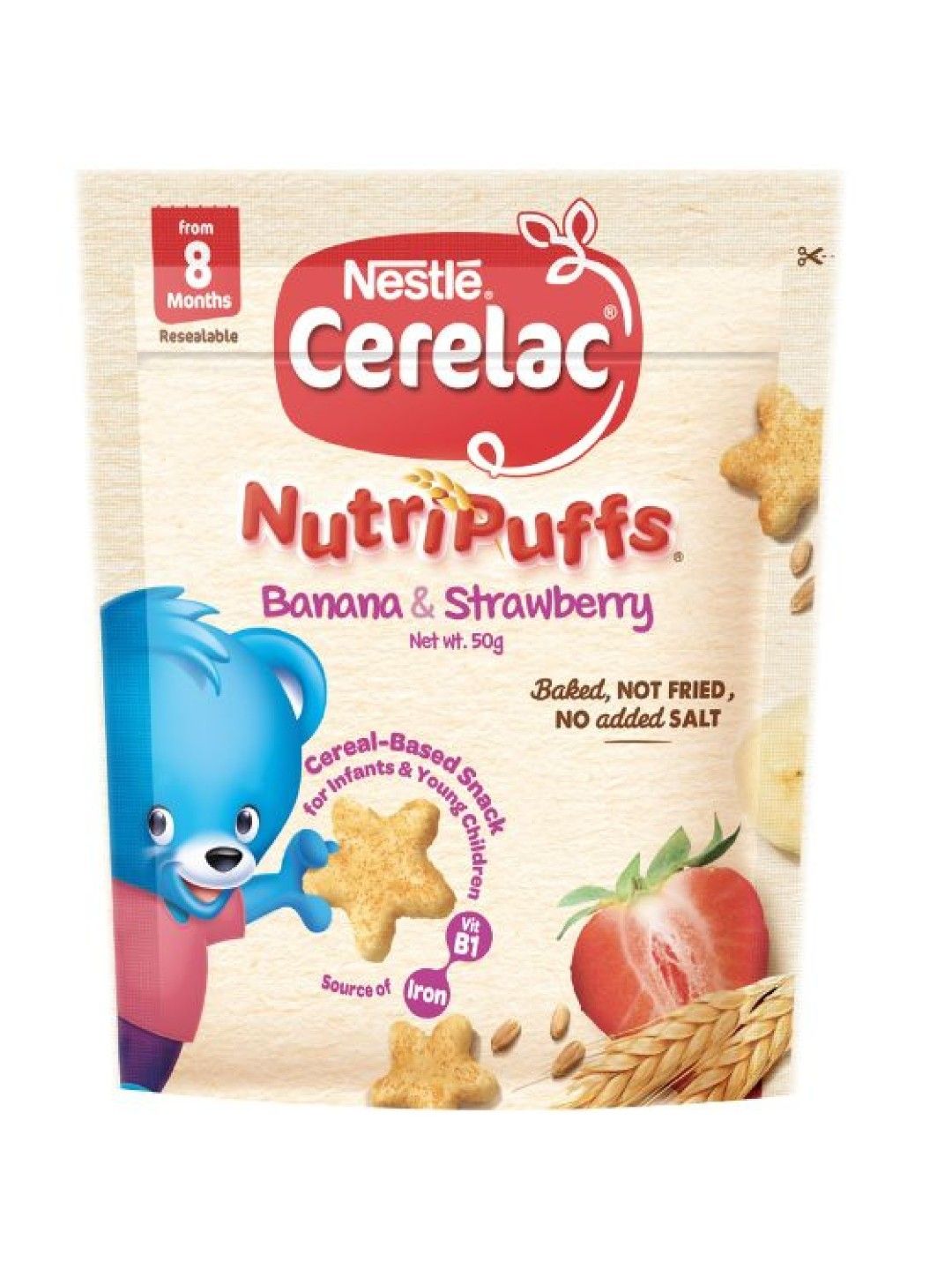 CERELAC Nutripuffs Strawberry (50g) [Expiry: 9/8/2024]