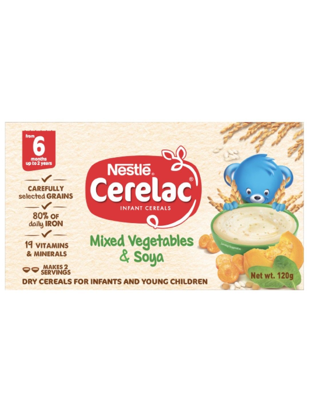 CERELAC Mixed Vegetables and Soya (120g) [Expiry: Oct 2024] (No Color- Image 1)