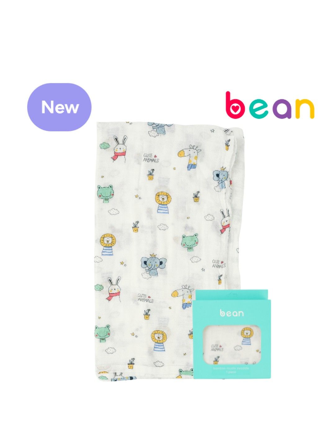 bean Bamboo Muslin Swaddles Animal