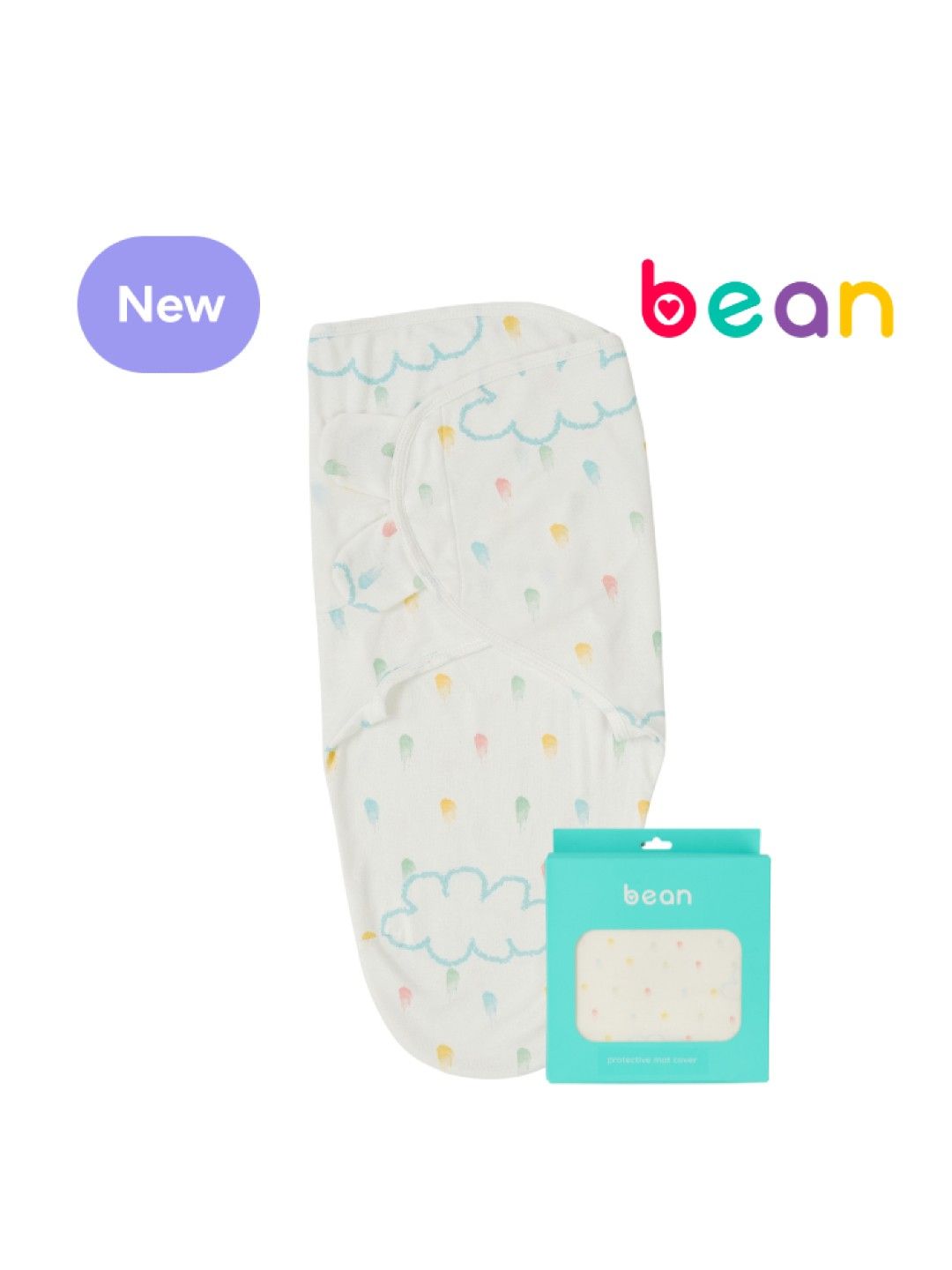 bean Ava Swaddle Velcro Wrap Cloud