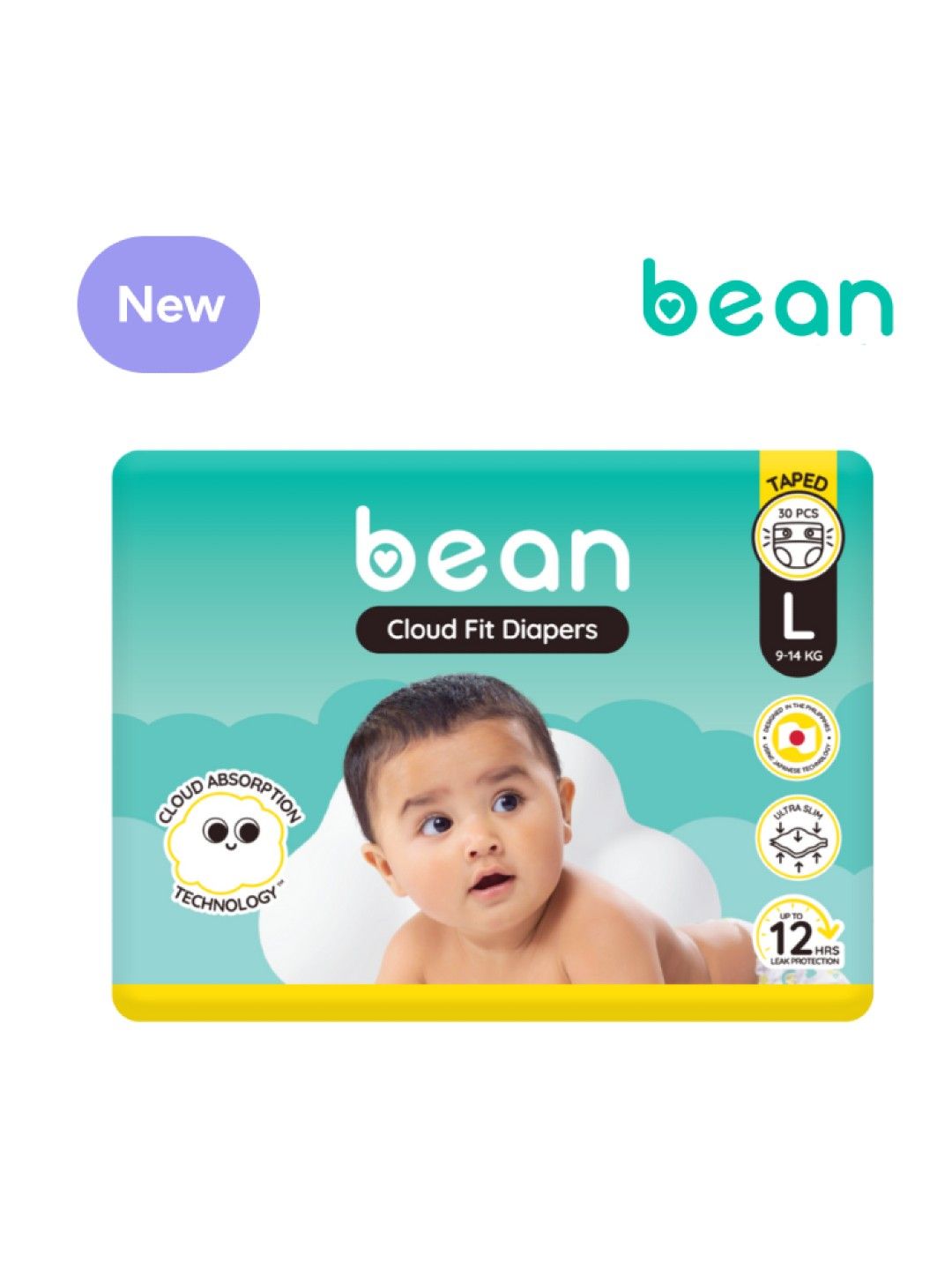 bean Cloud Fit Diapers Large (30s)