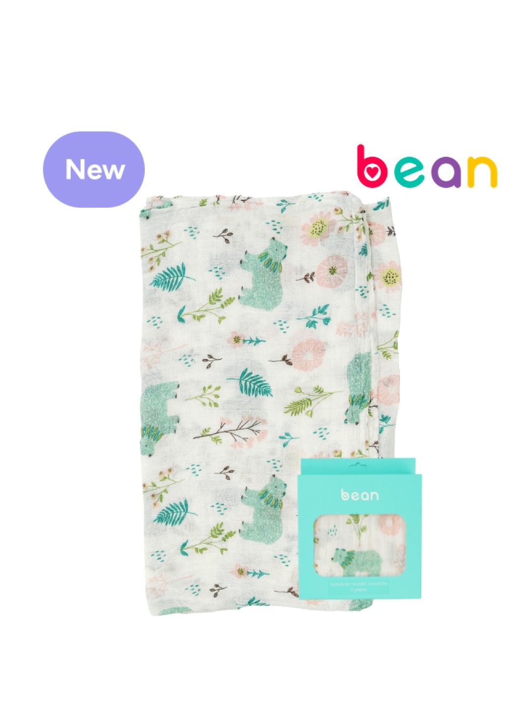 bean Bamboo Muslin Swaddles Bear