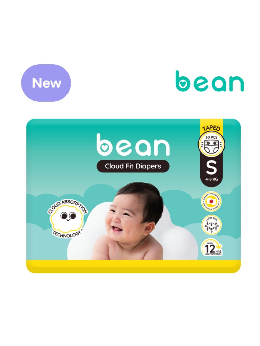 bean Cloud Fit Diapers Small (30s)