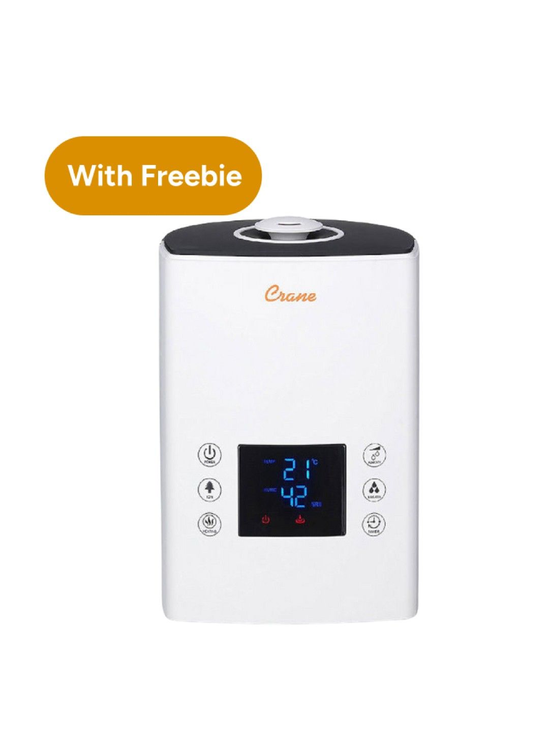 Crane Digital Ultrasonic Warm and Cool Mist Humidifier w/ FREE Handheld Mini Fan