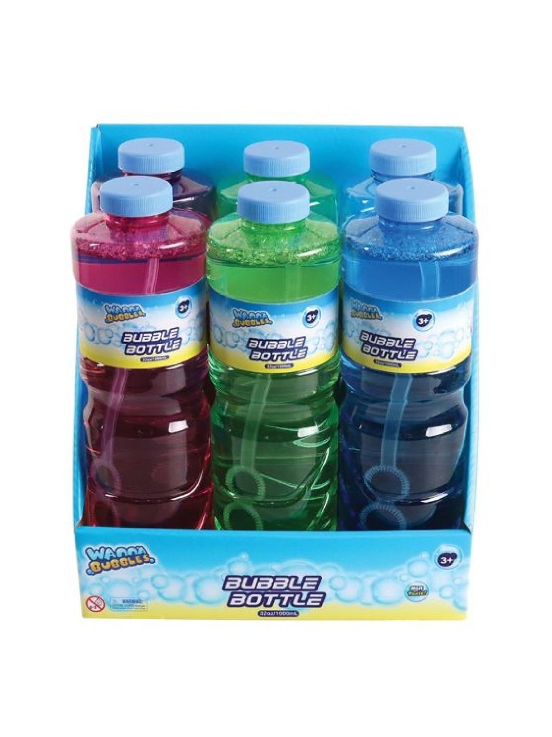 Wanna Bubbles Bubble Refill 1 Liter for w/ Wand for Toy Guns & Bubble Machine (random colors)