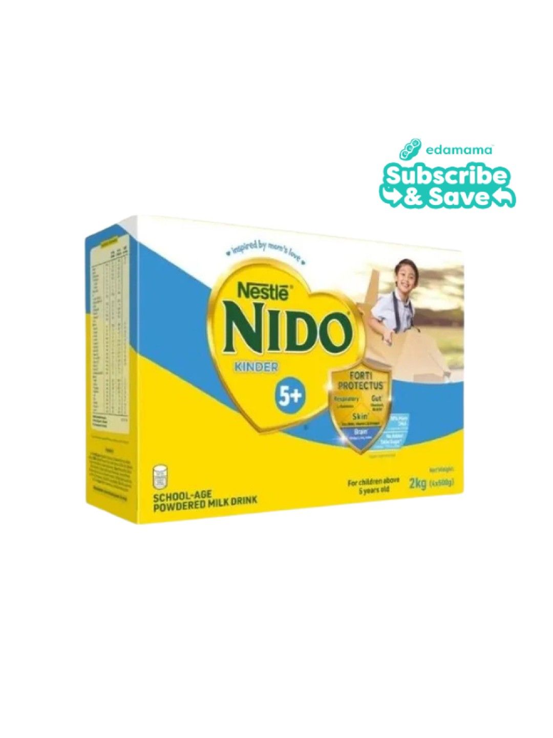 Nido 5+ Powdered Milk Drink For School Age Children Above 5 Years Old 2kg - Subscription (No Color- Image 1)