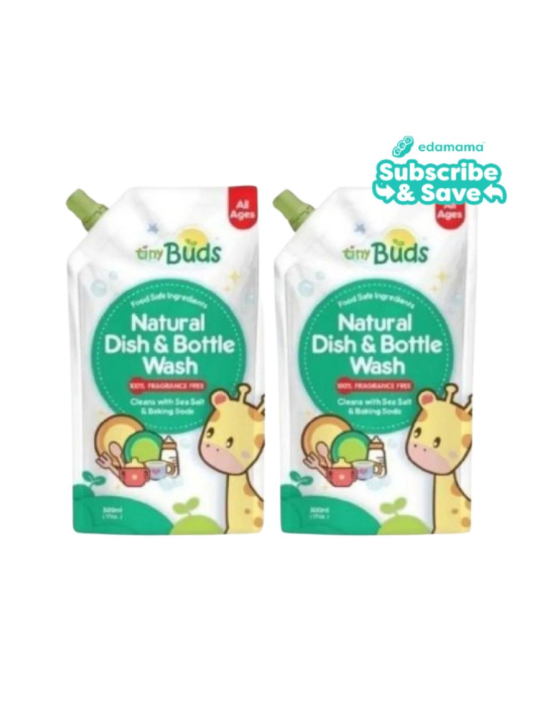 Tiny Buds Natural Dish & Bottle Wash Refill (500ml) Bundle of 2 - Subscription