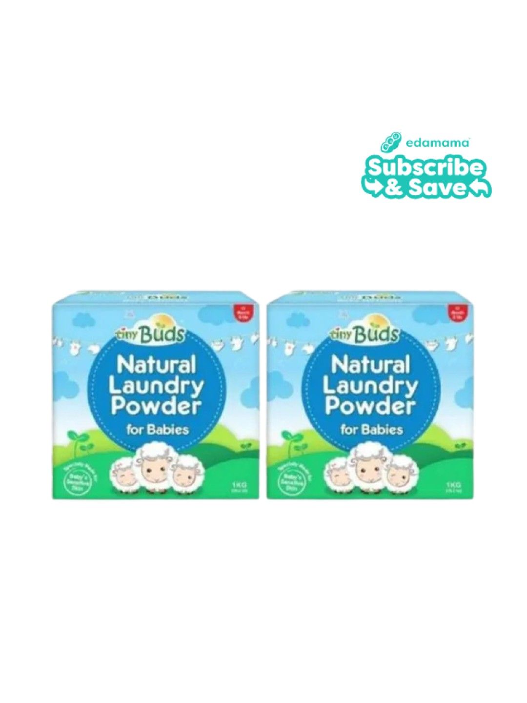 Tiny Buds Natural Laundry Powder For Babies (1kg) Bundle of 2 - Subscription