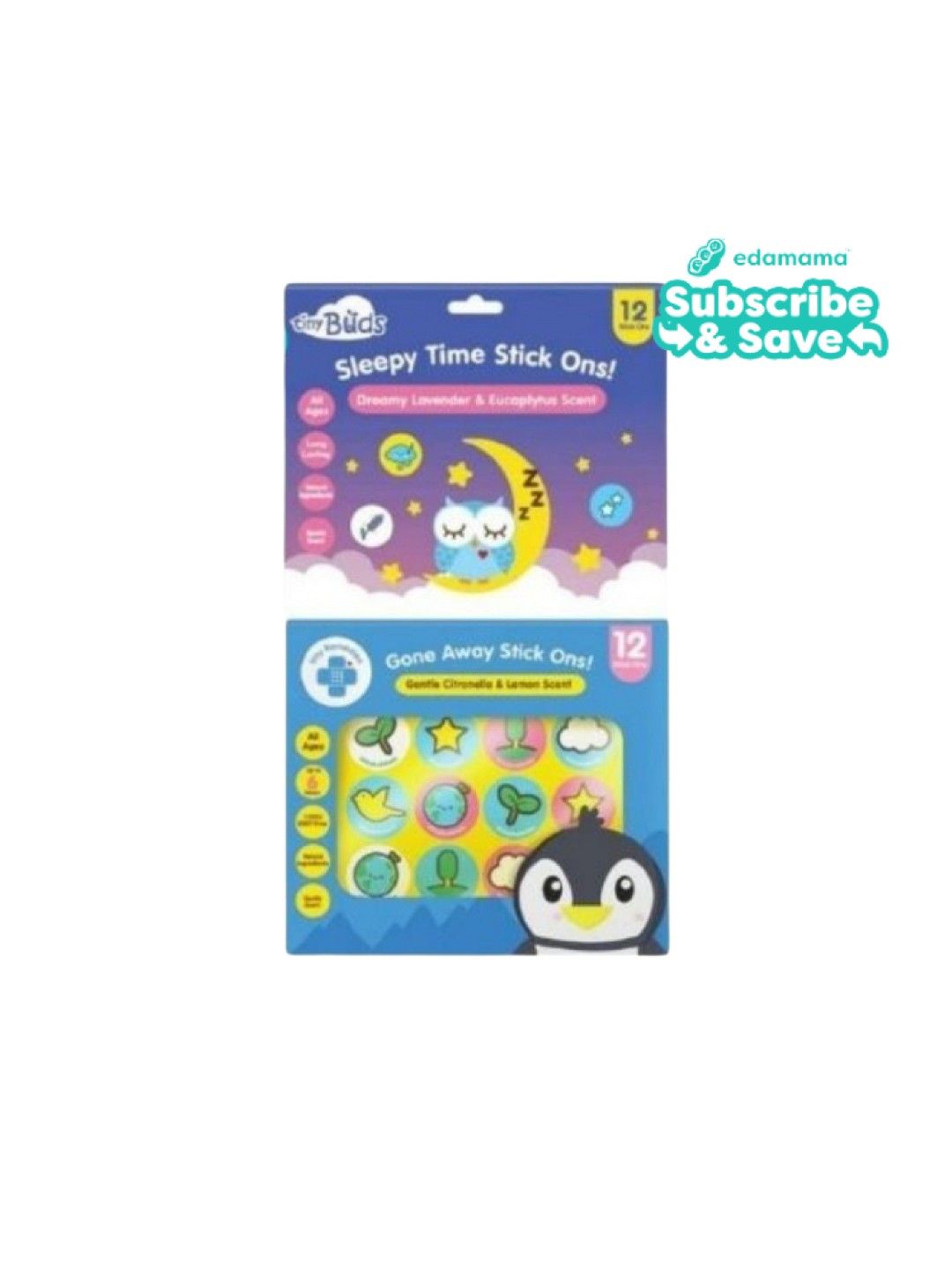 Tiny Buds Sleepy Time Stick Ons (12 pcs) and Gone Away Stick Ons (12 pcs) - Subscription