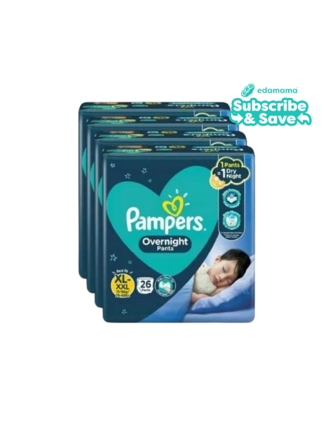 Pampers Overnight Pants XL Bundle - 4 x 26 pcs (104 pcs) - Subscription