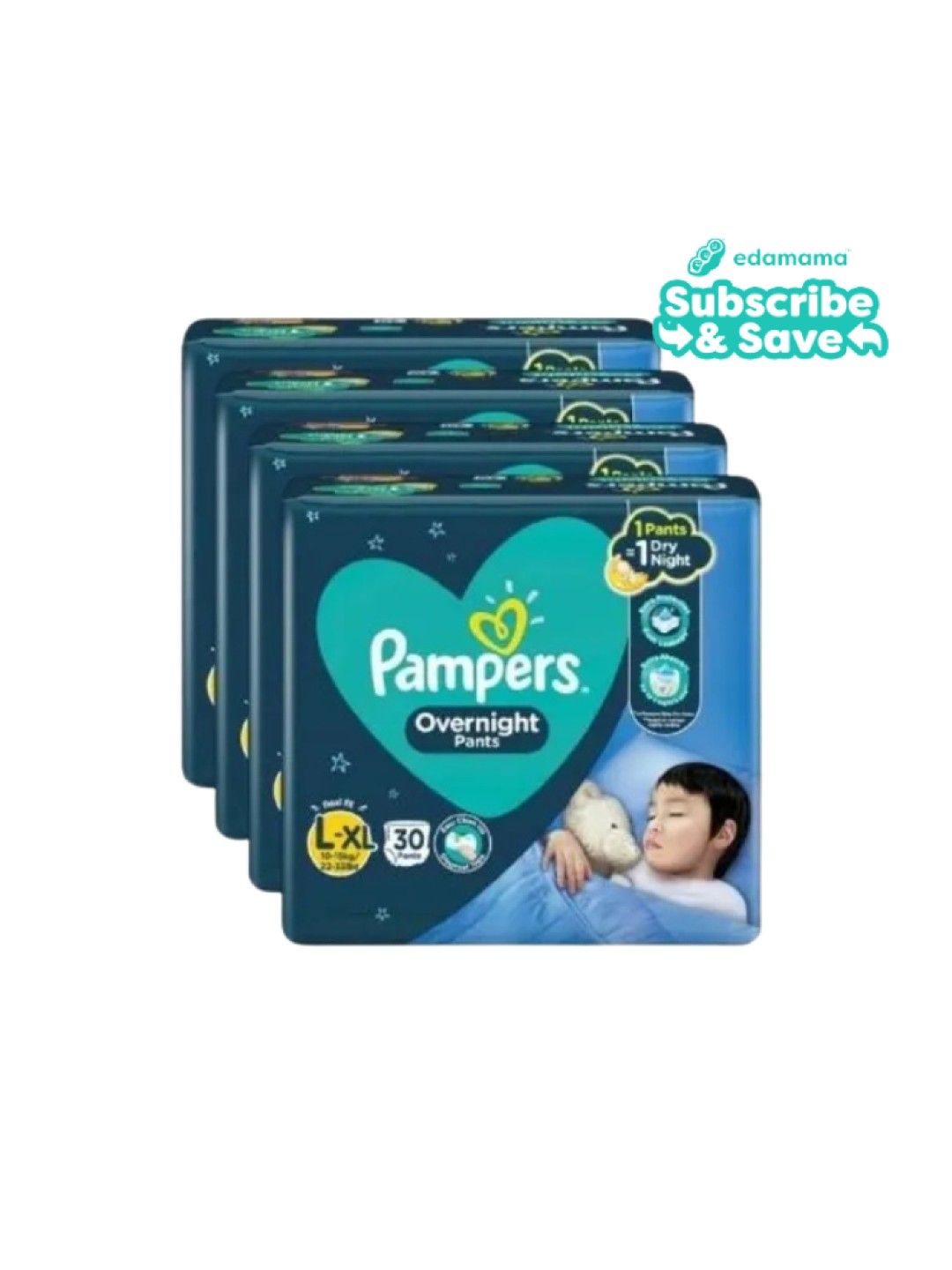 Pampers Overnight Pants Large Bundle - 4 x 30 pcs (120 pcs) - Subscription (No Color- Image 1)