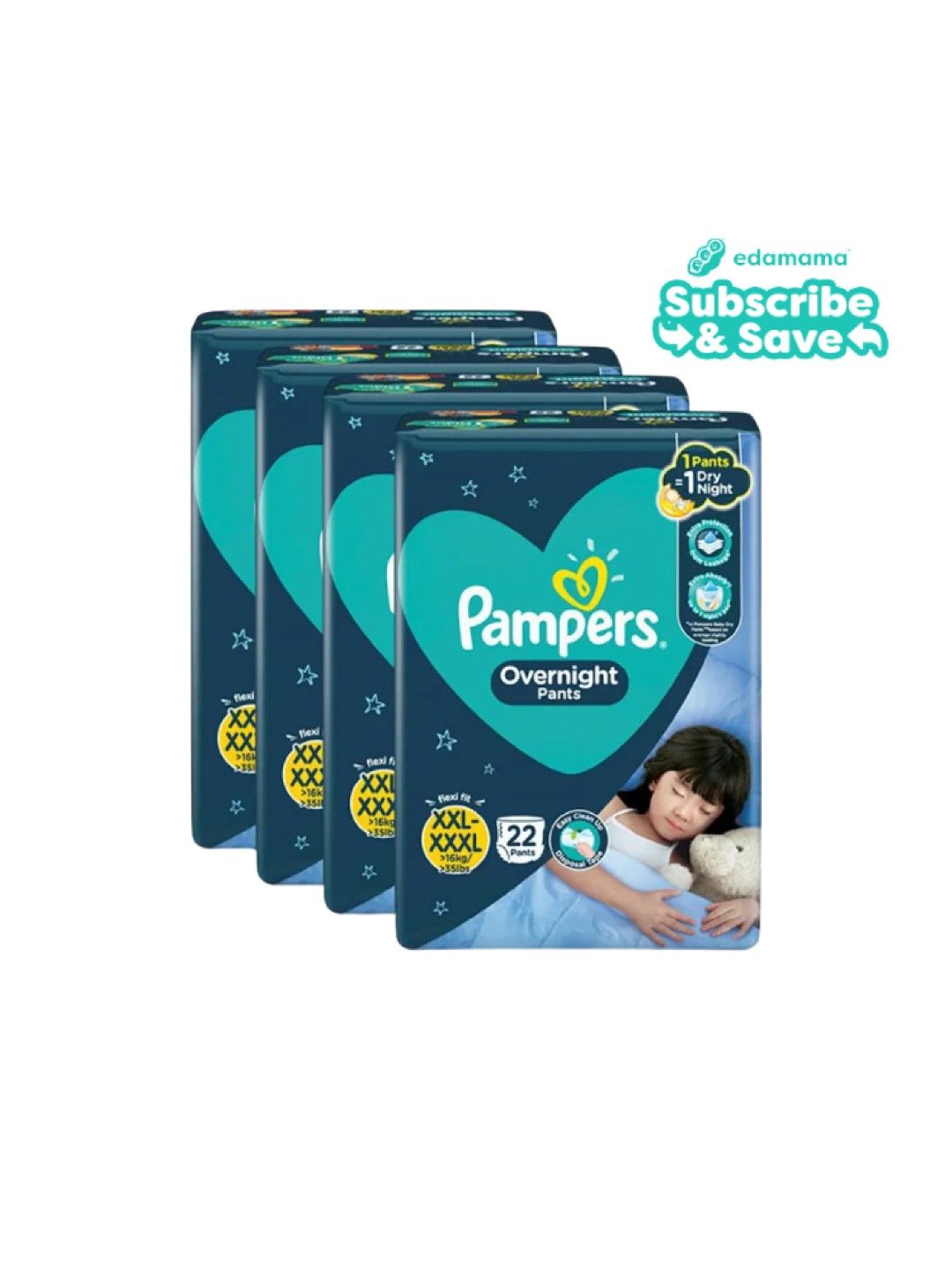 Pampers Overnight Pants XXL Bundle-  4 x 22pcs (88 pcs) - Subscription