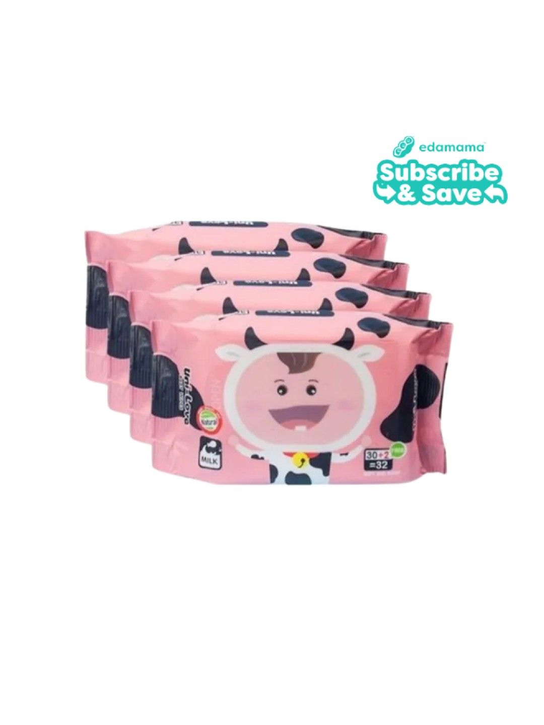Uni-love Milk Scent Baby Wipes (32s) Bundle of 4 - Subscription