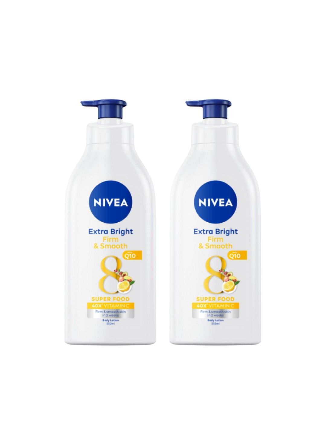 NIVEA Pack of 2 Body Extra Bright Firm & Smooth Lotion 550ml