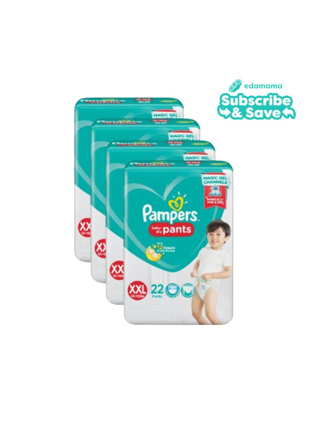 Pampers Baby Dry Pants XXL 22s x 4 packs (88pcs) - Subscription