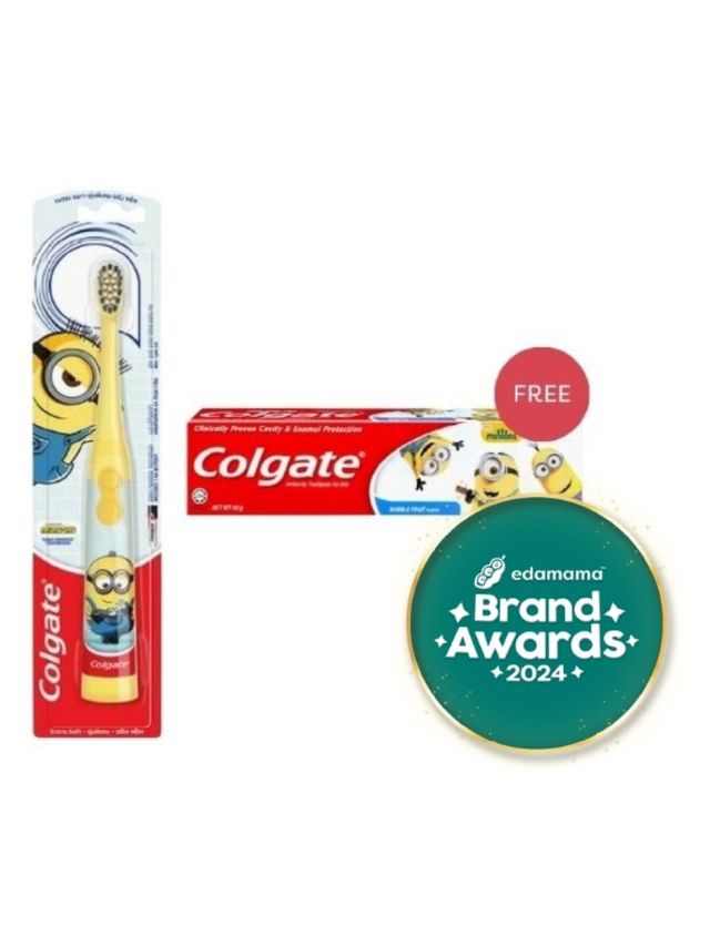 Colgate Kids Minions Talking Battery Toothbrush with FREE Minions Kids Toothpaste (40g)
