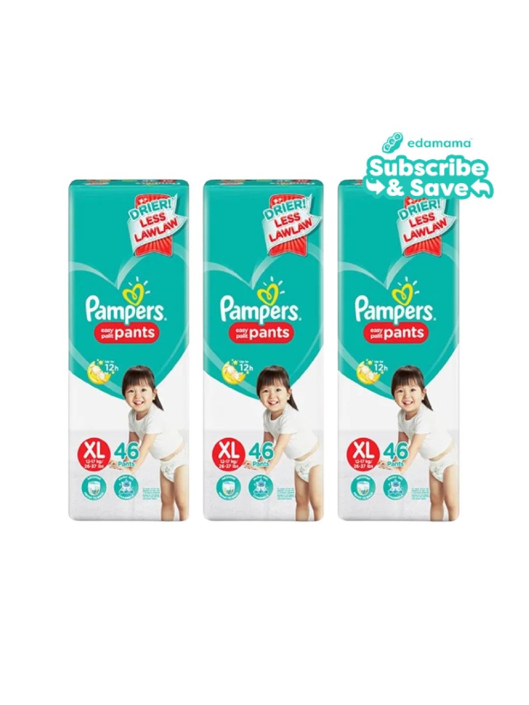 Pampers Baby Dry Pants XL 46s x 3 packs (138 pcs) - Subscription