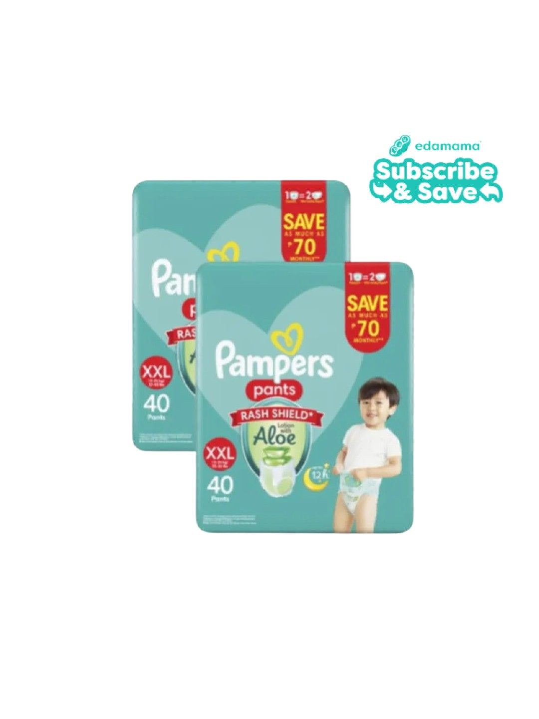 Pampers Baby Dry Pants XXL 40s x 2 packs (80 pcs)- Subscription