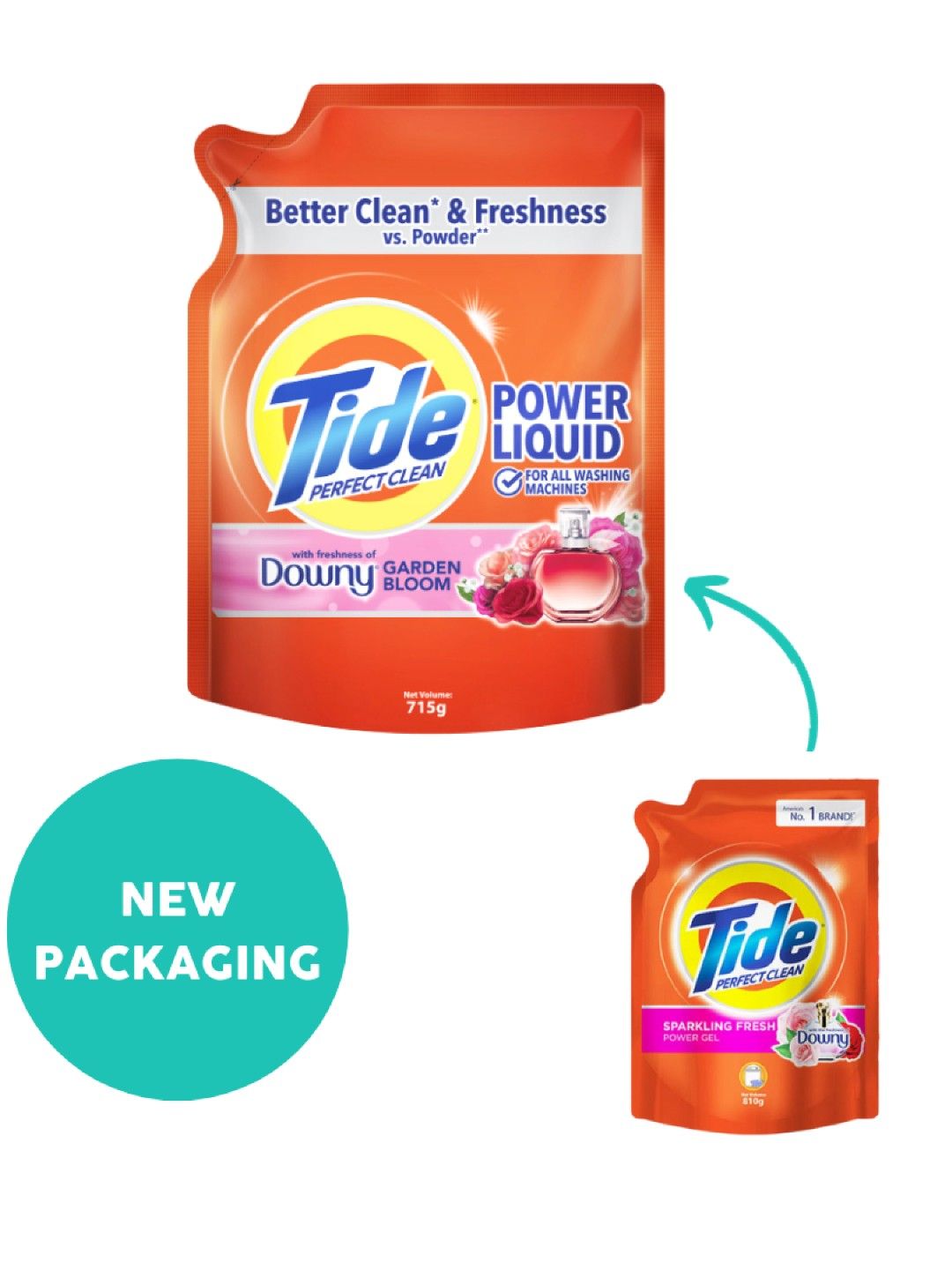 Tide Sparkling Fresh Liquid Laundry Detergent 2-Pack Refill (810g) (No Color- Image 3)