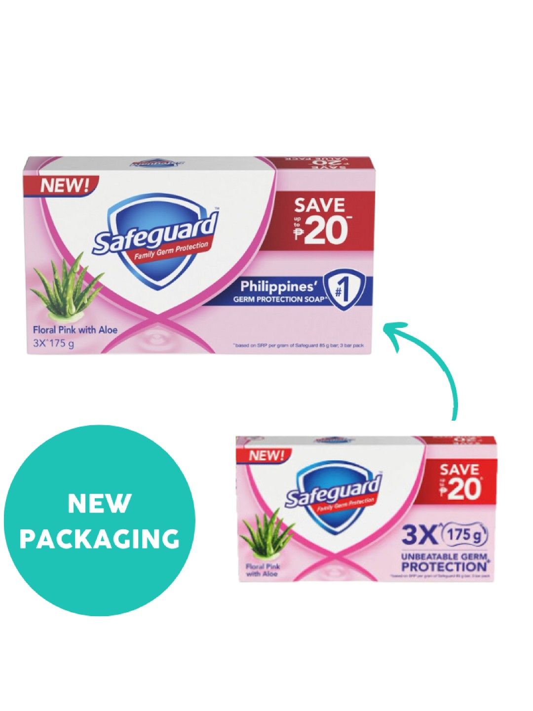 Safeguard Bar Soap Pink 2-Pack (3 x 175g) (No Color- Image 3)