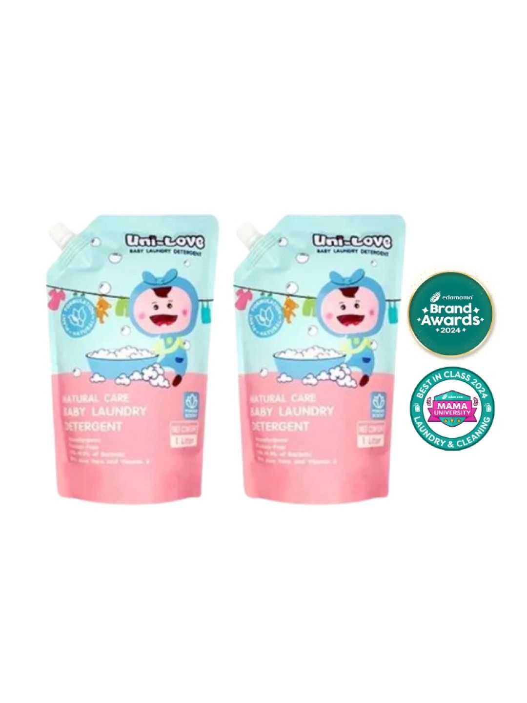 Uni-love Baby Laundry Powder Scent Detergent 2-Pack (1L)