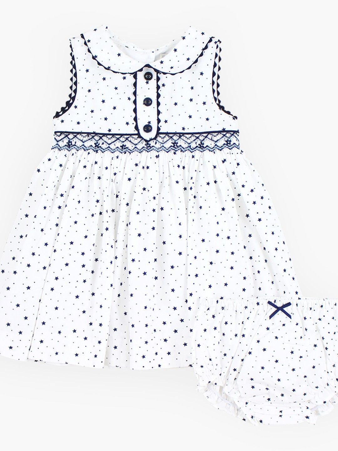 Periwinkle Elvira Baby Dress Set (White- Image 1)