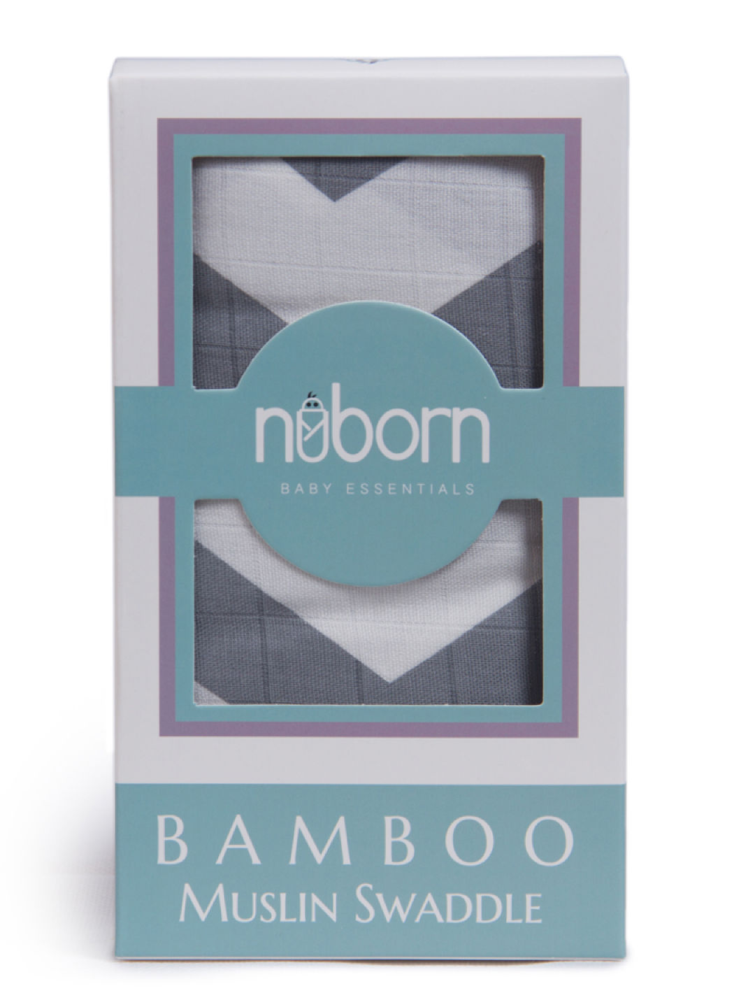 Nuborn Baby Essentials Chevron Classic Muslin Swaddle Blanket (Grey- Image 2)