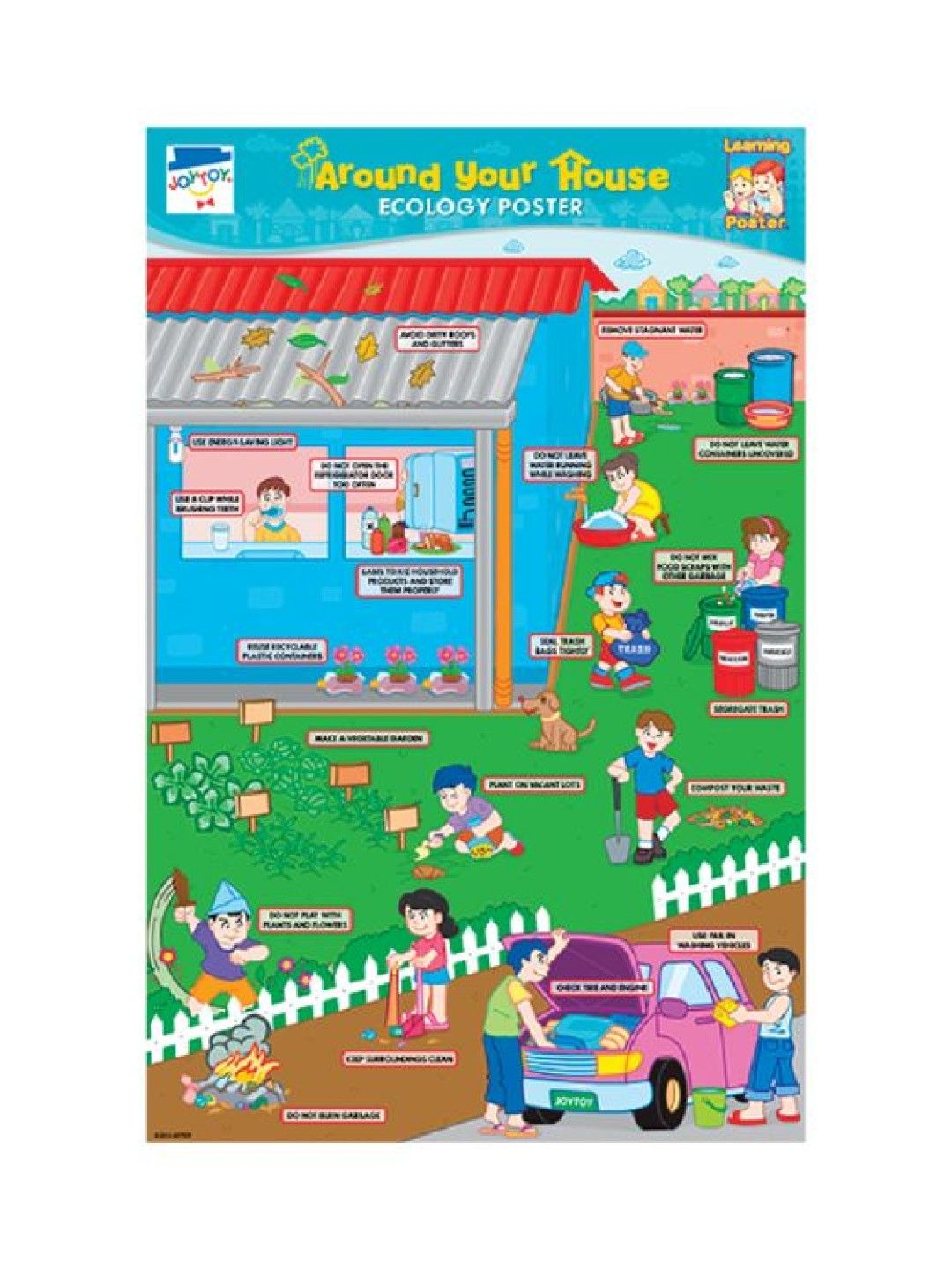 Joytoy Around Your House Ecology Poster (No Color- Image 1)