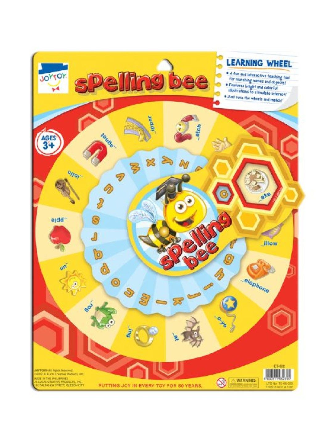 Joytoy Spelling Bee Wheel Chart (No Color- Image 1)