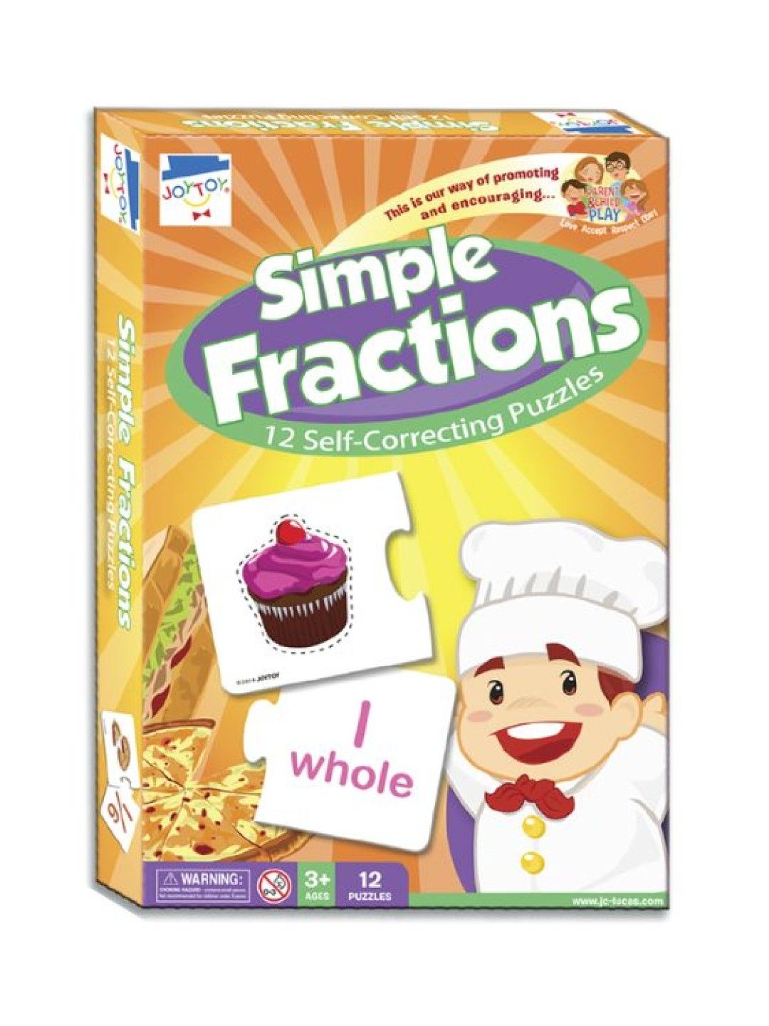 Joytoy Simple Fraction Self-Correcting Puzzles (No Color- Image 1)